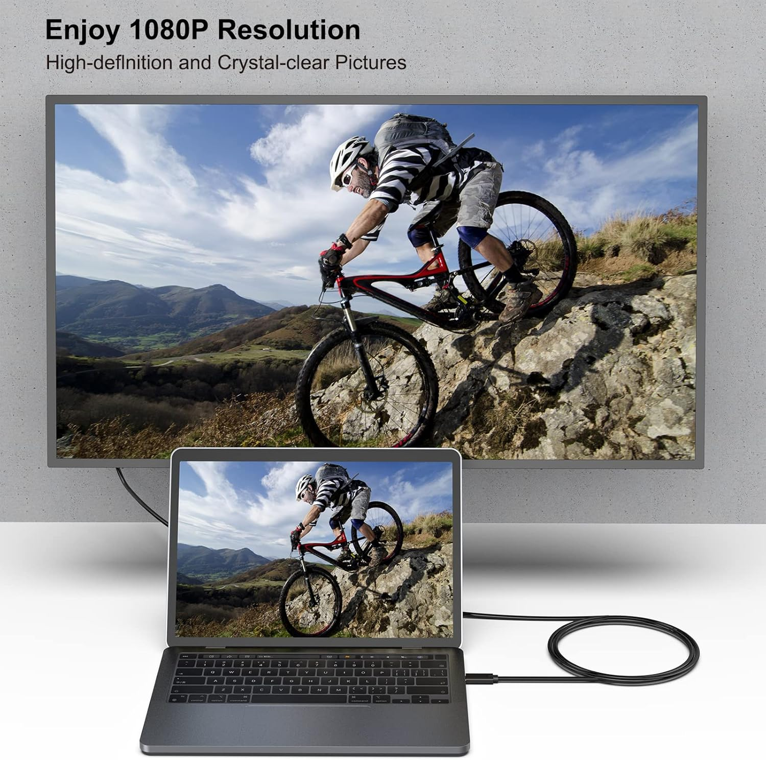 USB C to VGA Cable, Benfei USB Type-C to VGA Cable [Thunderbolt 3] Compatible for Macbook Pro 2019/2018/2017, Samsung Galaxy S9/S8, Surface Book 2, Dell XPS 13/15, Pixelbook and More - 6 Feet image number 1