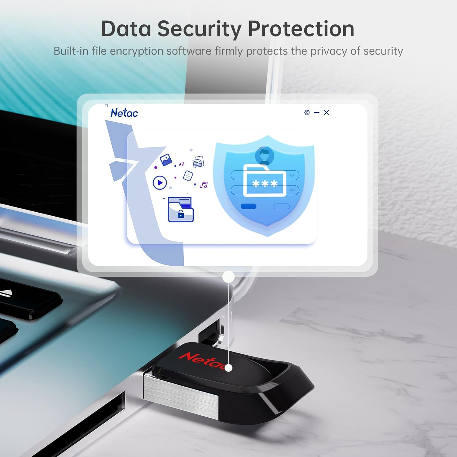 Netac UM3 64GB Flash Drive USB 3.2 Interface Read Speeds up to 120Mb/S Metal Enclosure for Computers In-Vehicle Devices Game Consoles and Other Devices