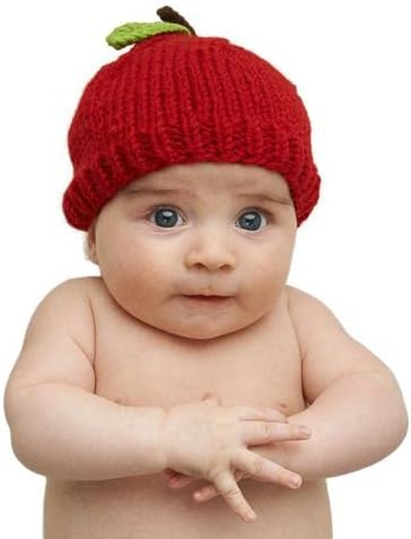 Tinker Tot Winter Baby Beanie L Red Apple 8-12 Months Soft & Warm Crocket Knit Kids Beanie for Boys and Girls with Warm Earflap L Handmade Newborn Baby to Toddler Beanie Hat &ndash; L image number 1