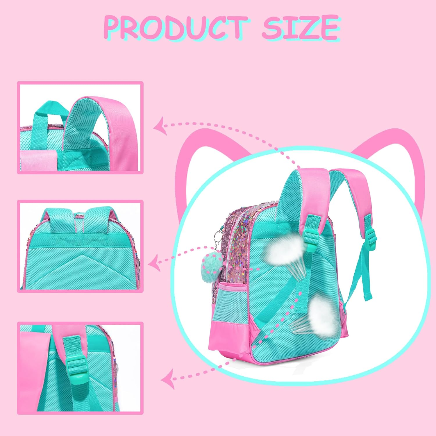 MYHSBYO Toddler Backpacks for Girls Boys 2-4 Kids Preschool Backpacks for Girls Boys Cute Kindergarten Backpack - Pink image number 2