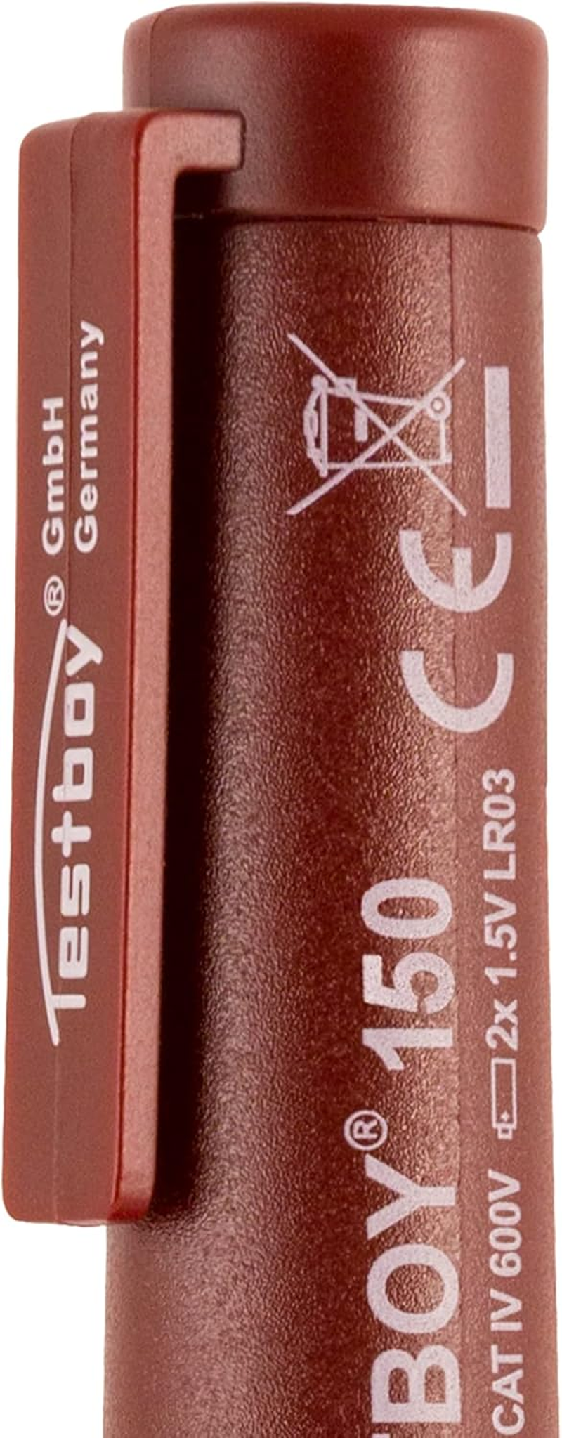 Testboy 150 Non-Contact Voltage Tester 12V AC with Optical Display (Volt Detector, Capacitive Measurement, Includes LED Flashlight, CAT III 1000V, ABS Plastic Housing) Red image number 3