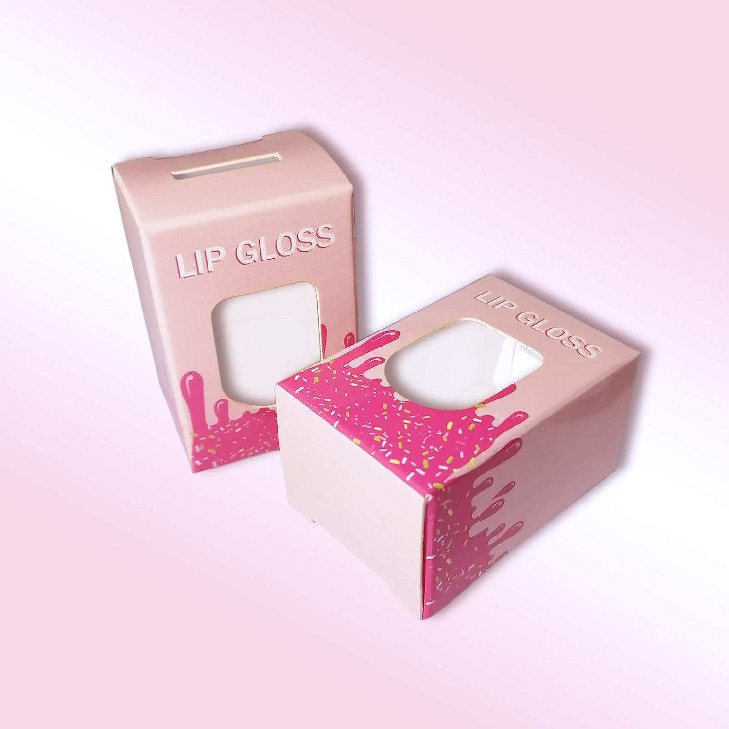 15 Pack Ice-Cream Lip Gloss Tube Boxes Packaging, Pink Lip Gloss Boxes for 2.68X1.62 Inch Ice Cream Shaped Empty Lipgloss Tubes, Pink Ice Cream Lipgloss Bottle Packaging (Not Include Tubes) image number 2