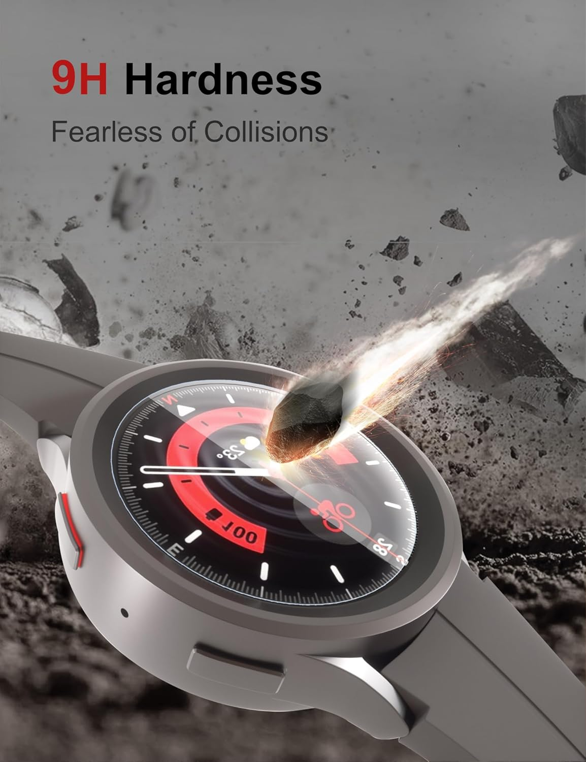 Sinoacc (4-Pack Screen Protector for Galaxy Watch 5 Pro 45Mm Tempered Glass Cover for Samsung Galaxy Watch 5 Pro,Anti-Scratch image number 2