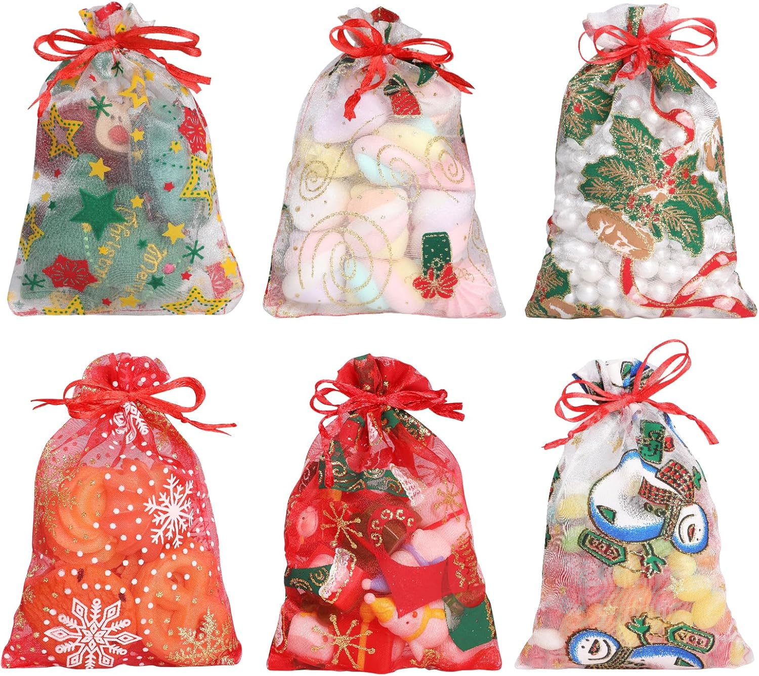 Bigqin 60Pcs Sheer Organza Bags Black 10 Cm X 15 Cm Wedding Favor Bags, Drawstring Pouches Gift Bags for Wedding, Party and Package