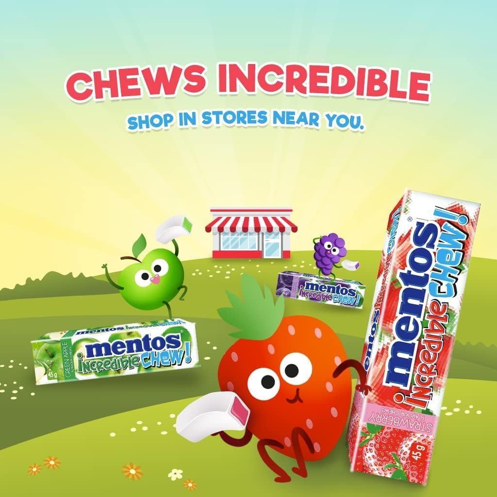 Variety Set of Incredible Chew (Strawberry, Grape, Green Apple, Cola) image number 1
