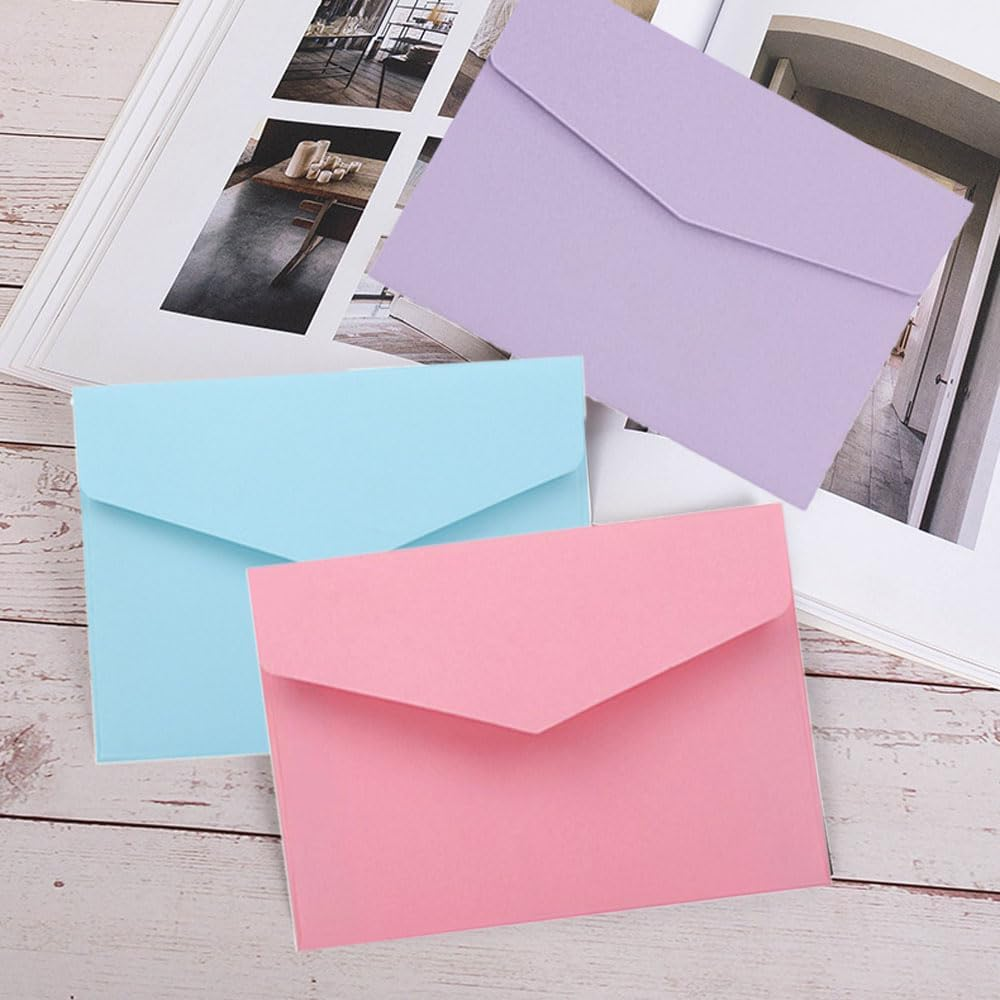 Esforzarse 120 Pcs Envelopes for Office, 12 Colors Business Card Envelopes, Blank Colored Mini Envelopes for Business Cards, Invitations, Greeting, Wedding, Birthday, 11.5 &times; 8 Cm image number 1