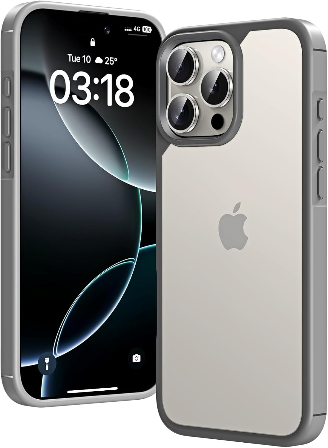 TAURI for Iphone 16 Pro Max Case 6.9", Military-Grade Protection, [Anti-Yellowing] Shockproof Transparent Back Bumper Phone Cover - Black image number 2