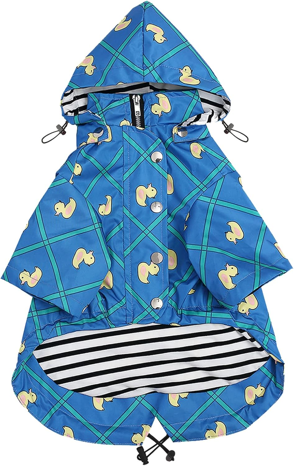 Morezi Dog Zip up Dog Raincoat with Reflective Buttons, Rain/Water Resistant, Adjustable Drawstring, Removable Hood, Stylish Premium Dog Raincoats - Size XS to XXL Available - Yellow - S