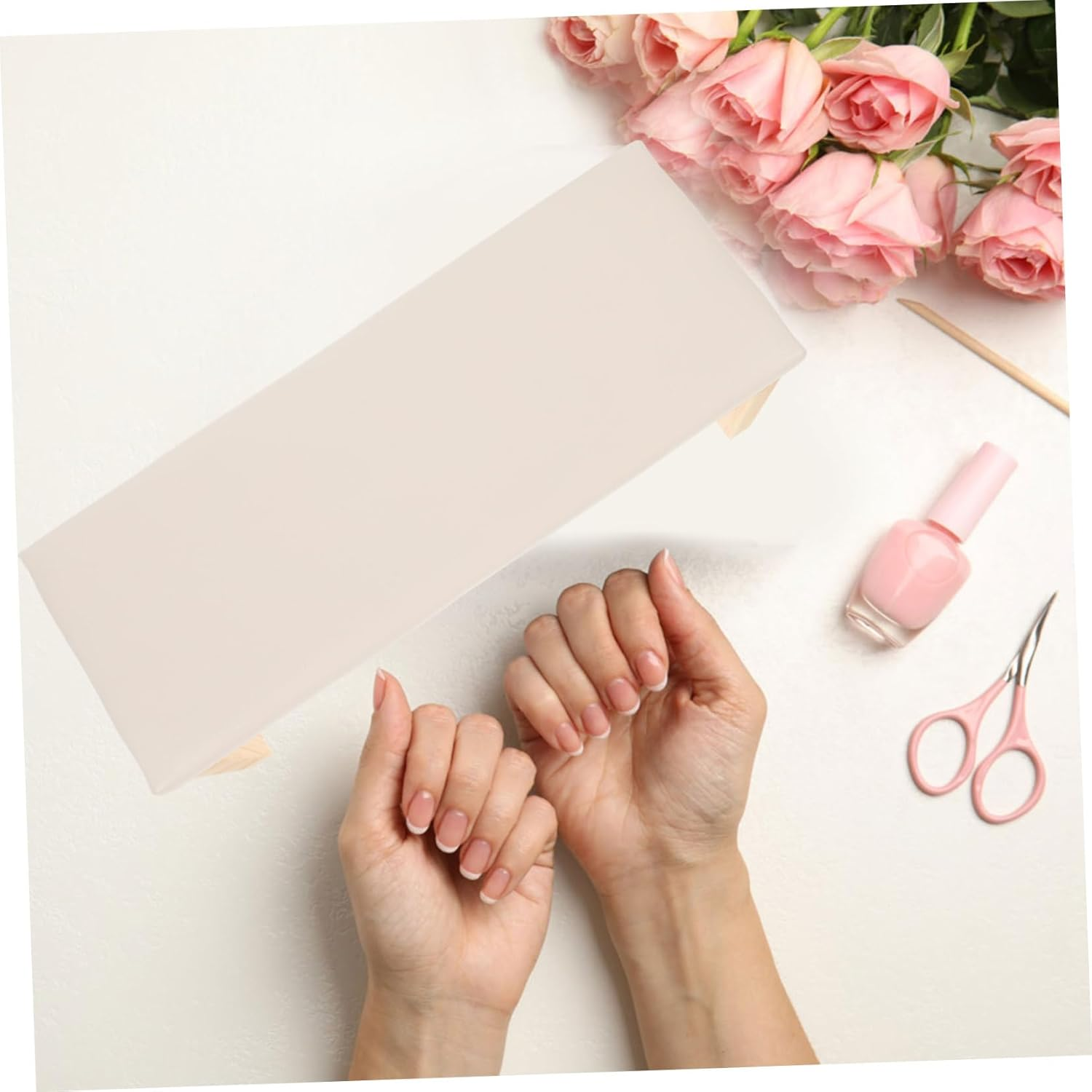 WOONEKY Hand Pillow Cushion for Nail Art Ergonomic Design Nail Arm Rest White Hand Support for Manicure Sessions image number 4