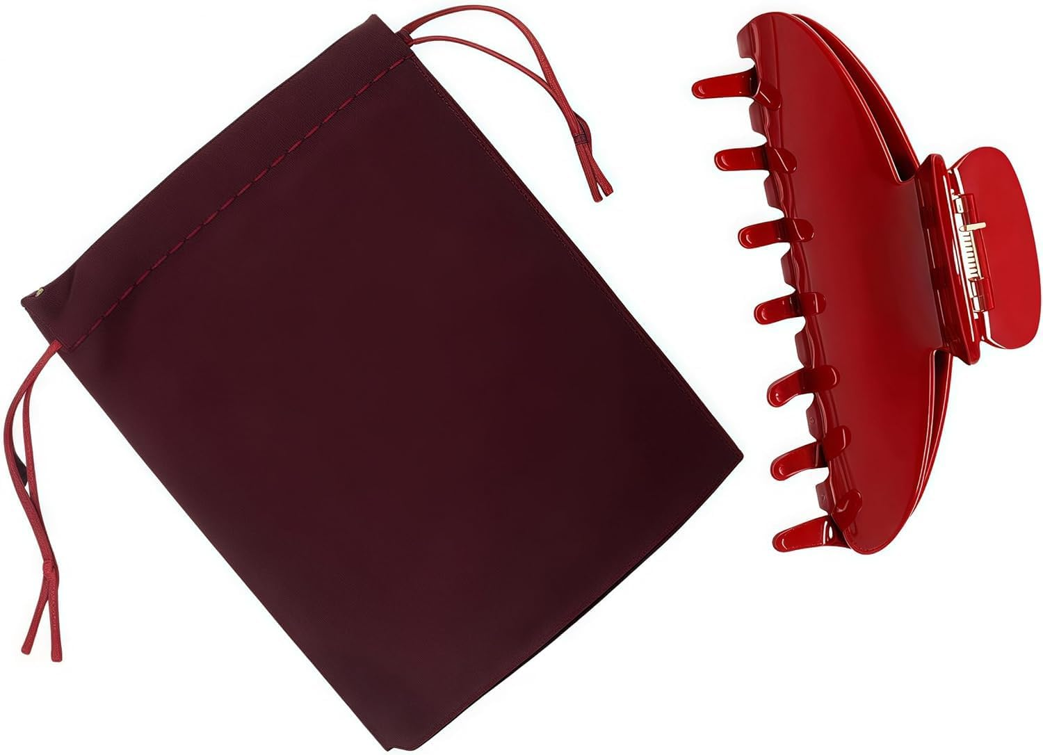 Premium Durable Acetate Hair Claw - Cute Clip for Thick or Thin Hair - 4-Inch Non-Slip Hair Clips -Flat Hair Claw Clips. (Red)