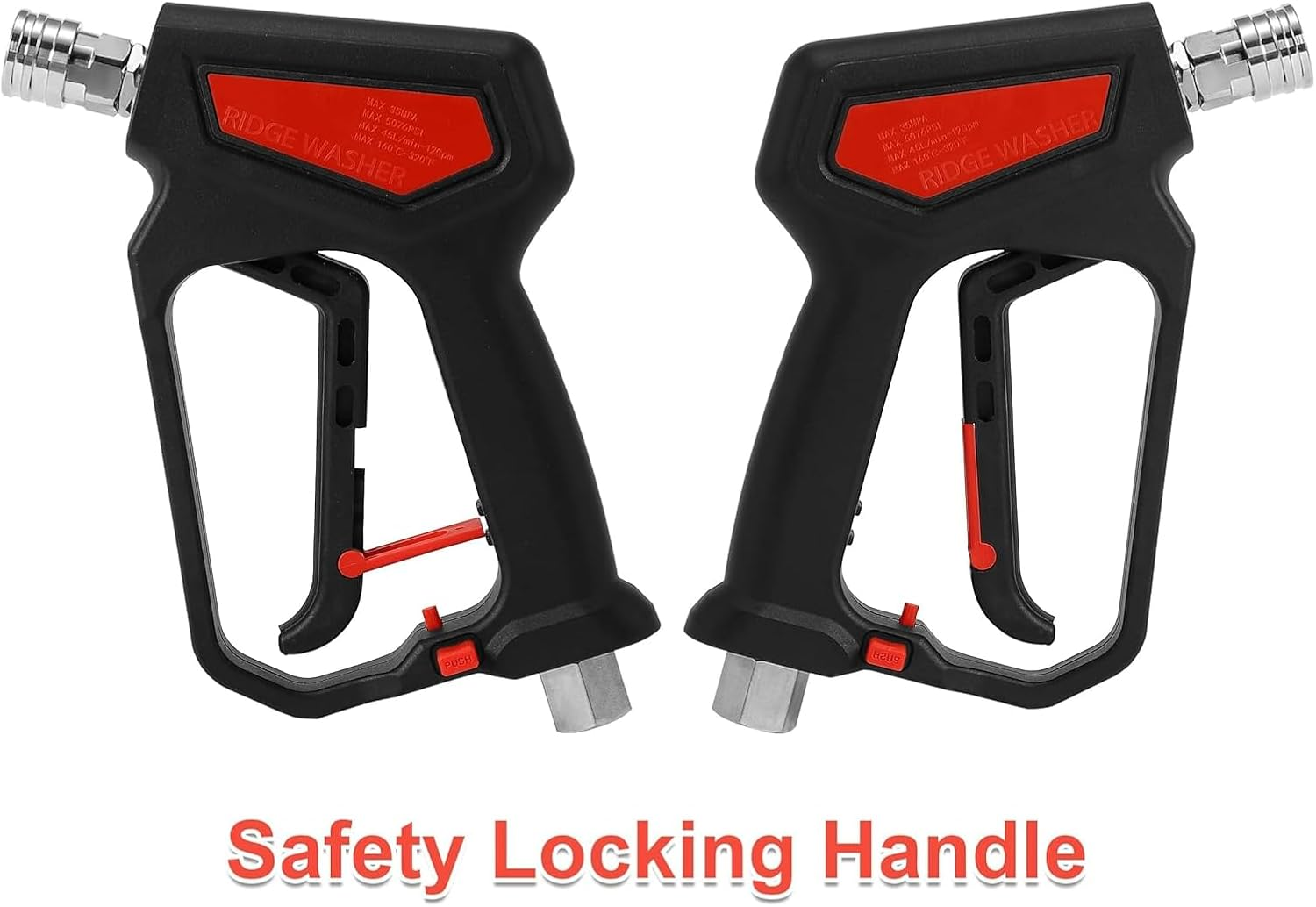 Weidllys Pressure Washer Gun 5000 PSI, 12 GPM, High Pressure Spray Gun with 1/4" Quick Connector, 3/8'' Quick Connect, M22-14 Mm and M22-15 Mm Fitting image number 1