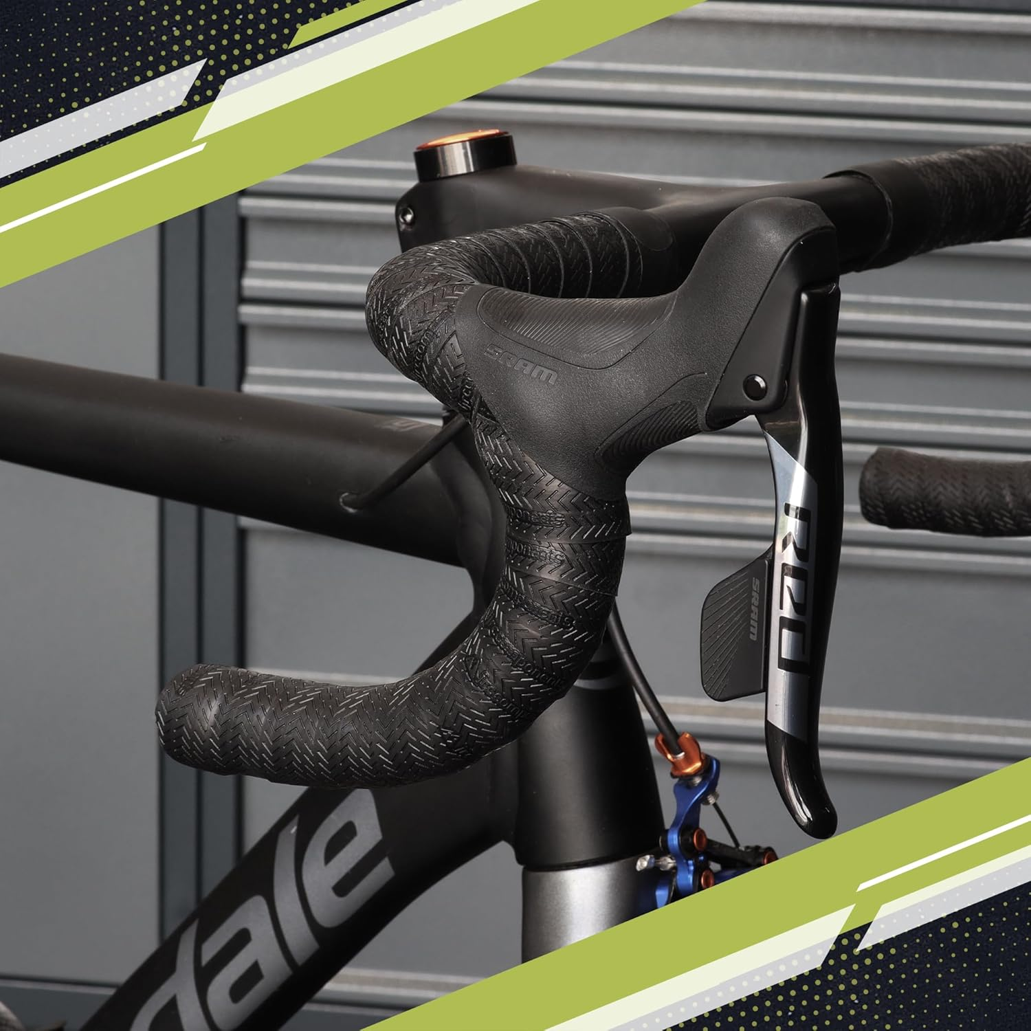 JRC Components Orimono Metallic Bicycle Handlebar Tape | Set of 2 Comfortable Bar Tape for Road Bike | Gravel Bicycle Handlebar Wrap with Bar End Plugs | Enhance Your Bike Grip - (No Print) image number 4