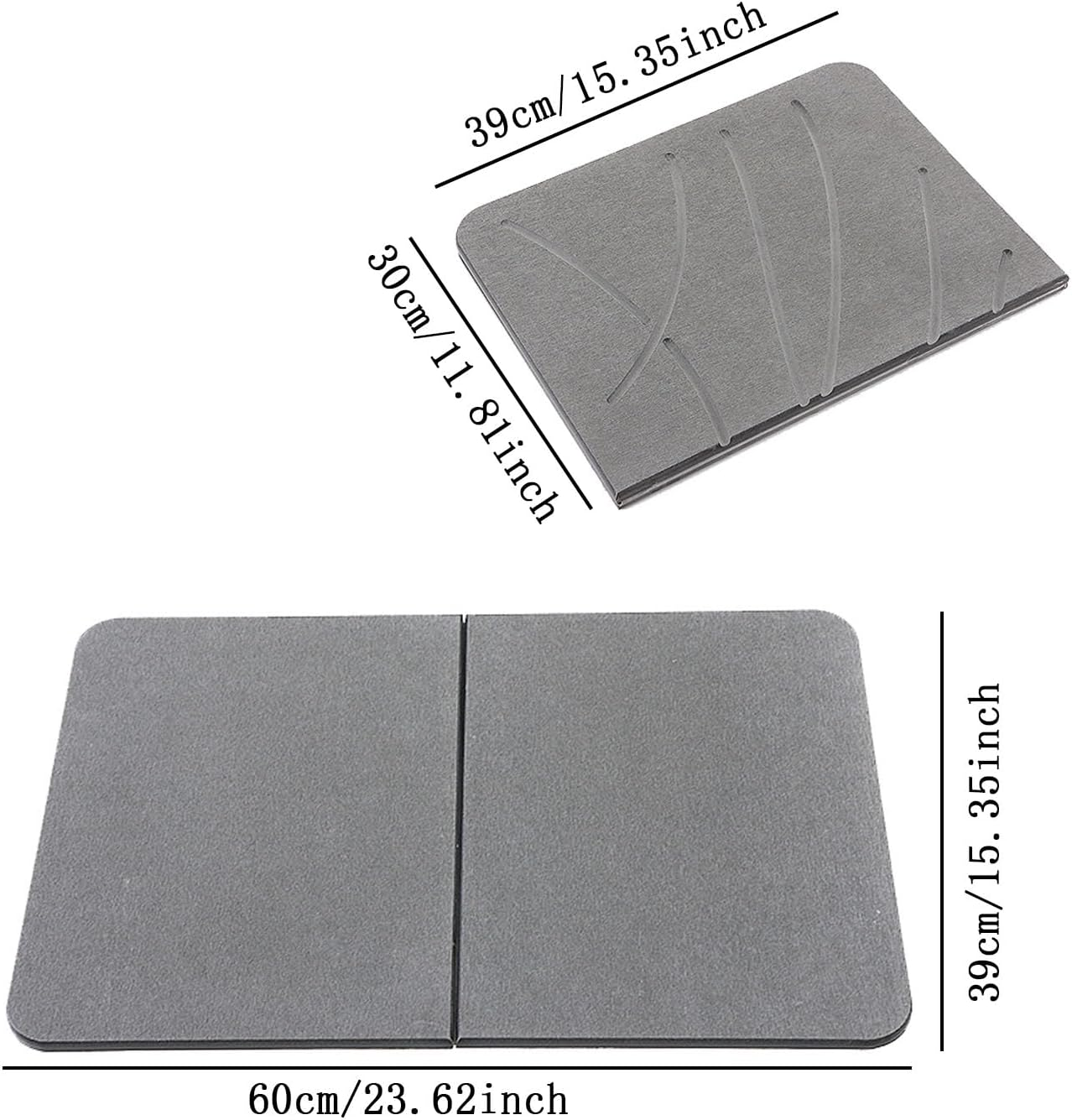 Shengsenfu Stone Bath Mat Super Absorbent Quick Dry Non Slip Modern Diatomite Bathroom Mats Natural Diatomaceous Quick Drying Mat Fast Drying Shower Mat Thin Bathroom Rugs Stone Shower Mat (Dark Gray) image number 5