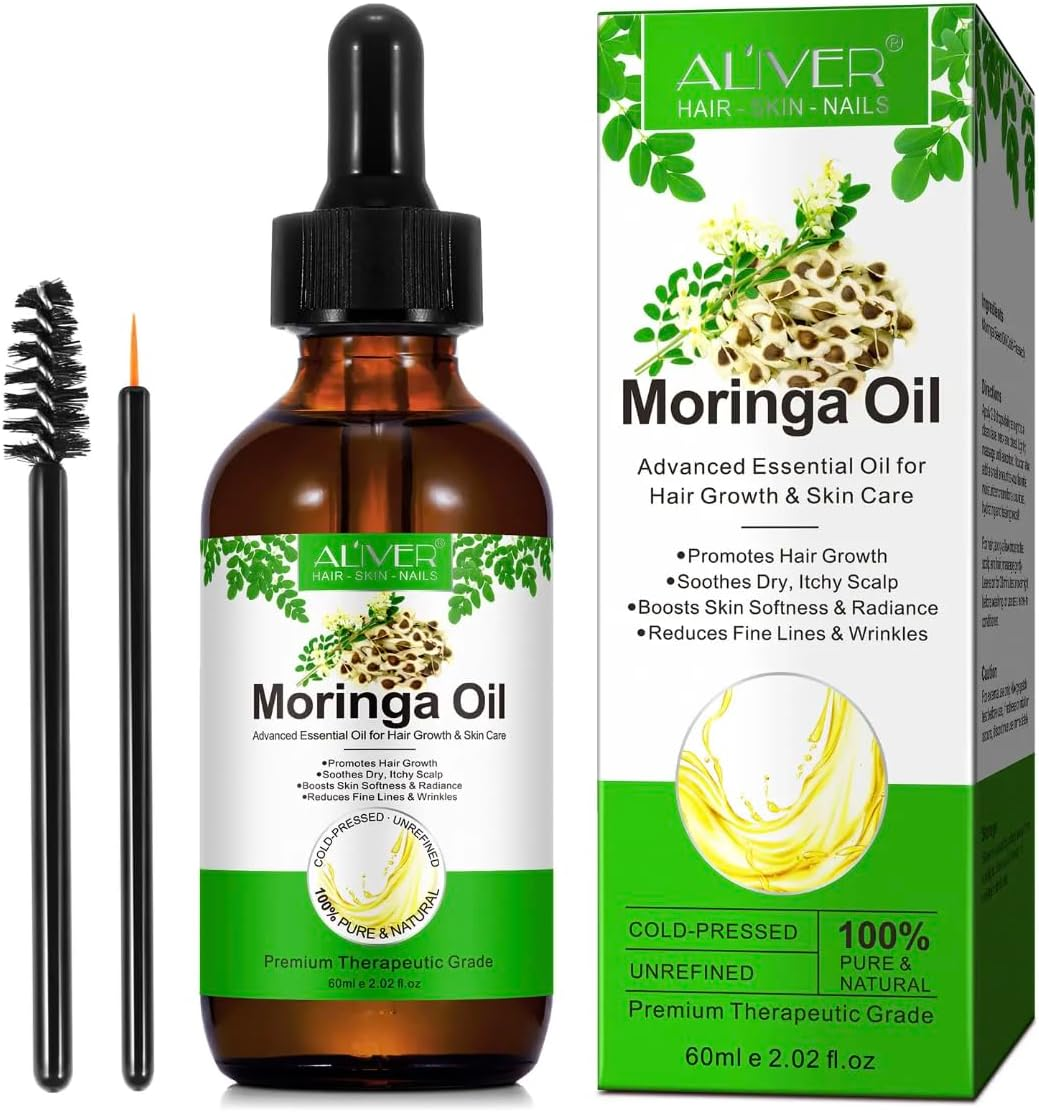 PREMIUM Moringa Oil | Hair Growth. 100% Natural Organic Pure Cold Pressed. Repair - Restore - Regrow - Treatment- Anti-Hair Loss - Skin Care - anti Aging. Scalp + Eyebrow + Eyelash image number 5