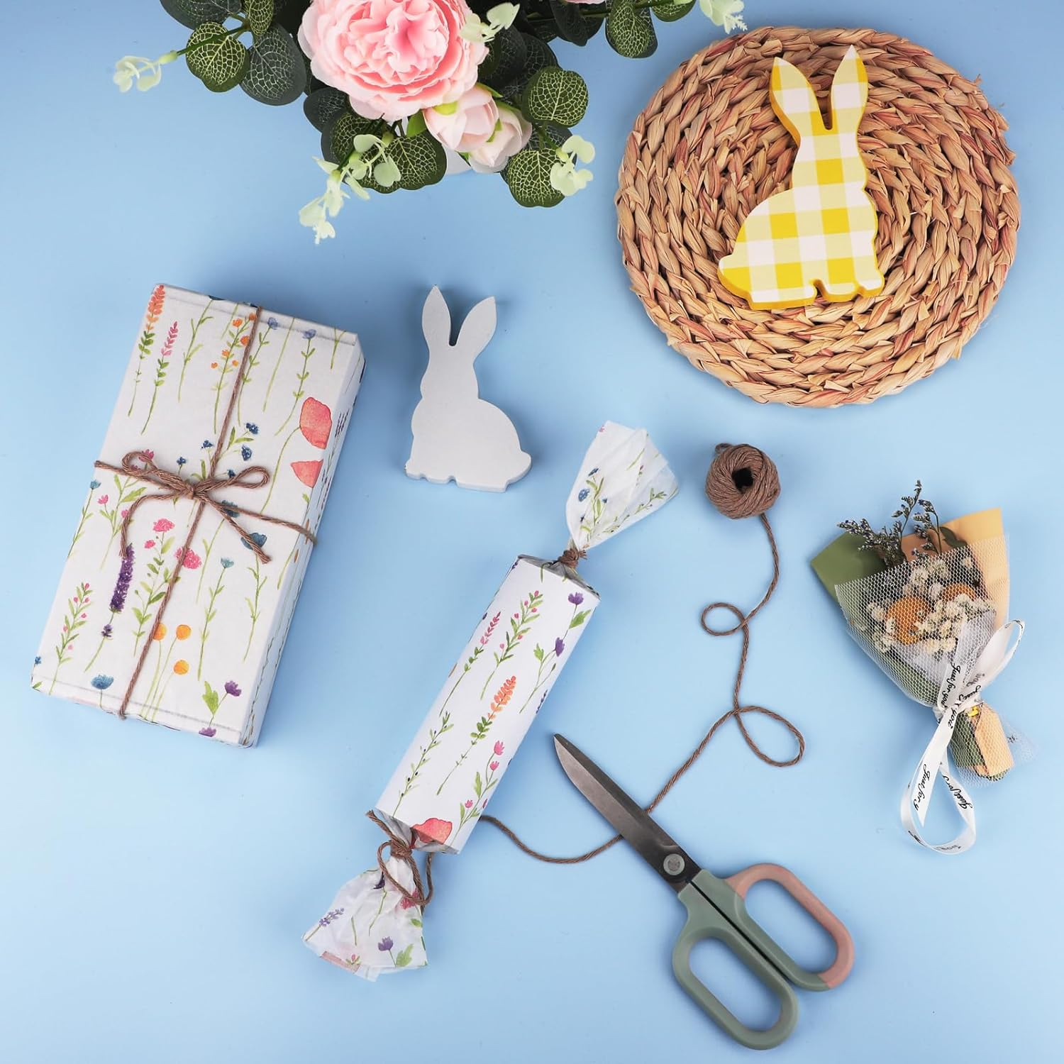 100 Sheets Spring Flower Tissue Paper, 20X14 Inches, Easter Plaid Party Supply, Gift Wrap, Decoration, DIY Craft, Wedding image number 4