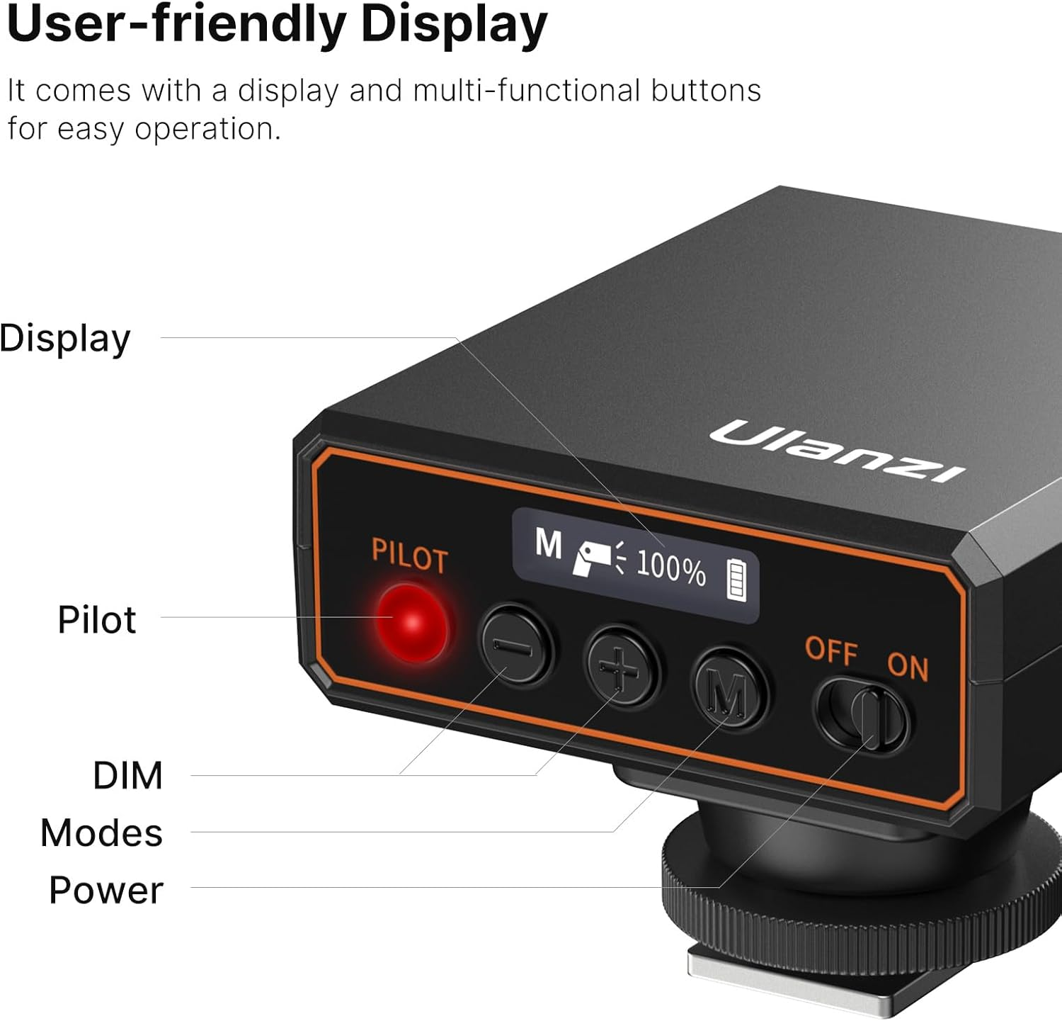 Ulanzi LM20 Camera Flash, Camera Speedlite with GN12 / CCT 5600K for Canon/Fuji/Sony/Nikon/Panasonic Olympus Pentax and Other SLR Digital Cameras, and Digital Cameras with Single Contact Hot Shoe