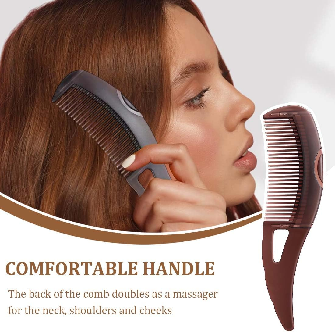 IKOPFLN Dandruff Comb, Pack of 2 Masseur and Scalp Comb, Sleek Bun Brush, Energy Massage Comb, Hairdressing Comb, Healthier Scalp and Better Hair Quality, Removal of Dandruff and Dirt image number 2
