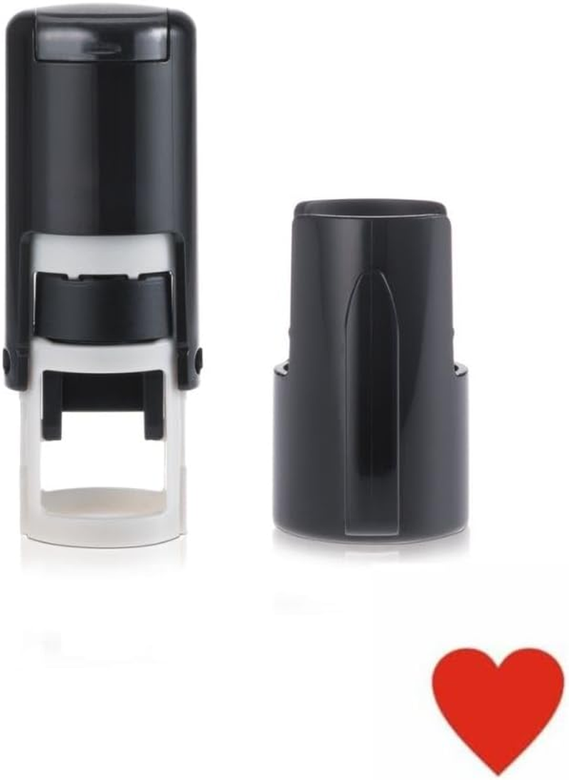 Love Heart Stamp &ndash; Loyalty Card Stamper - Self Inking Red Ink - Approx. 11Mm