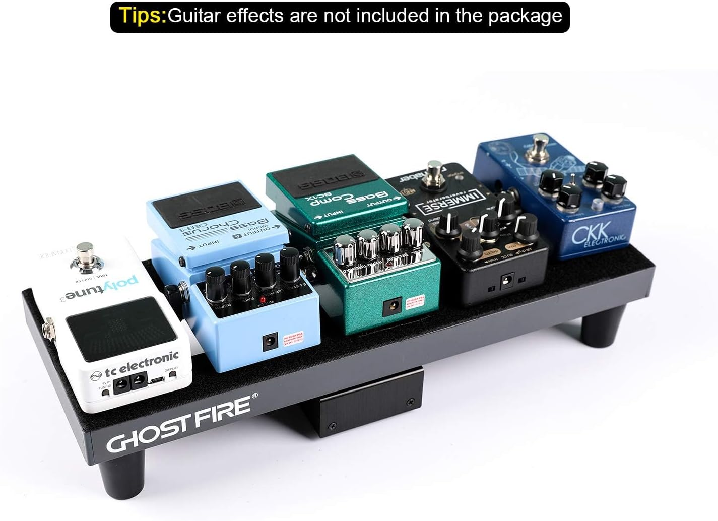 Ghost Fire Guitar Pedal Board Aluminum Alloy 0.8Lb Super Light Effect Pedalboard13.7''X5.5'' with Carry Bag,Spl-01