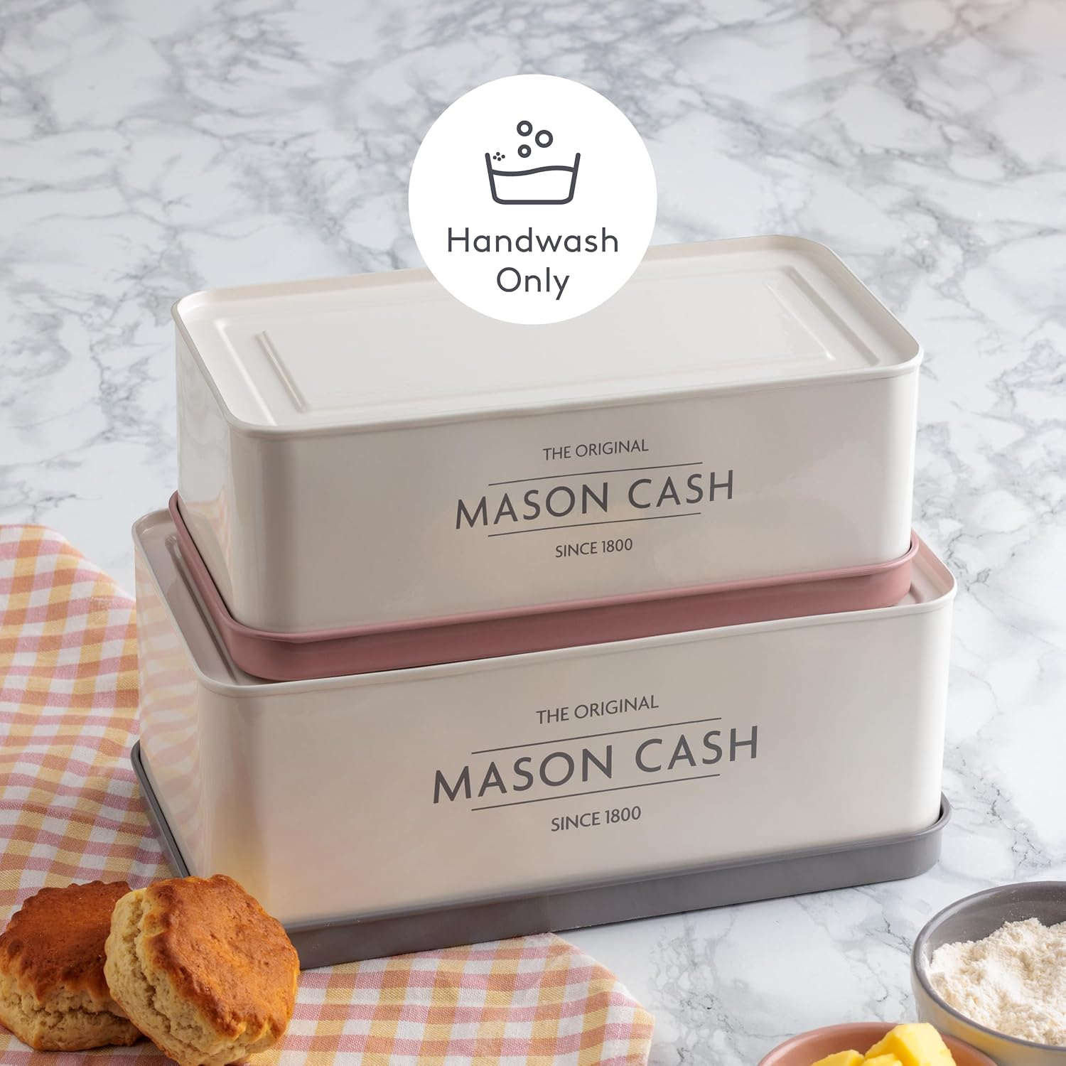 Mason Cash Innovative Kitchen Set of 2 Rectangular Tins, 1.7 Litre / 2.5 Litre - Colour Coated Steel image number 3