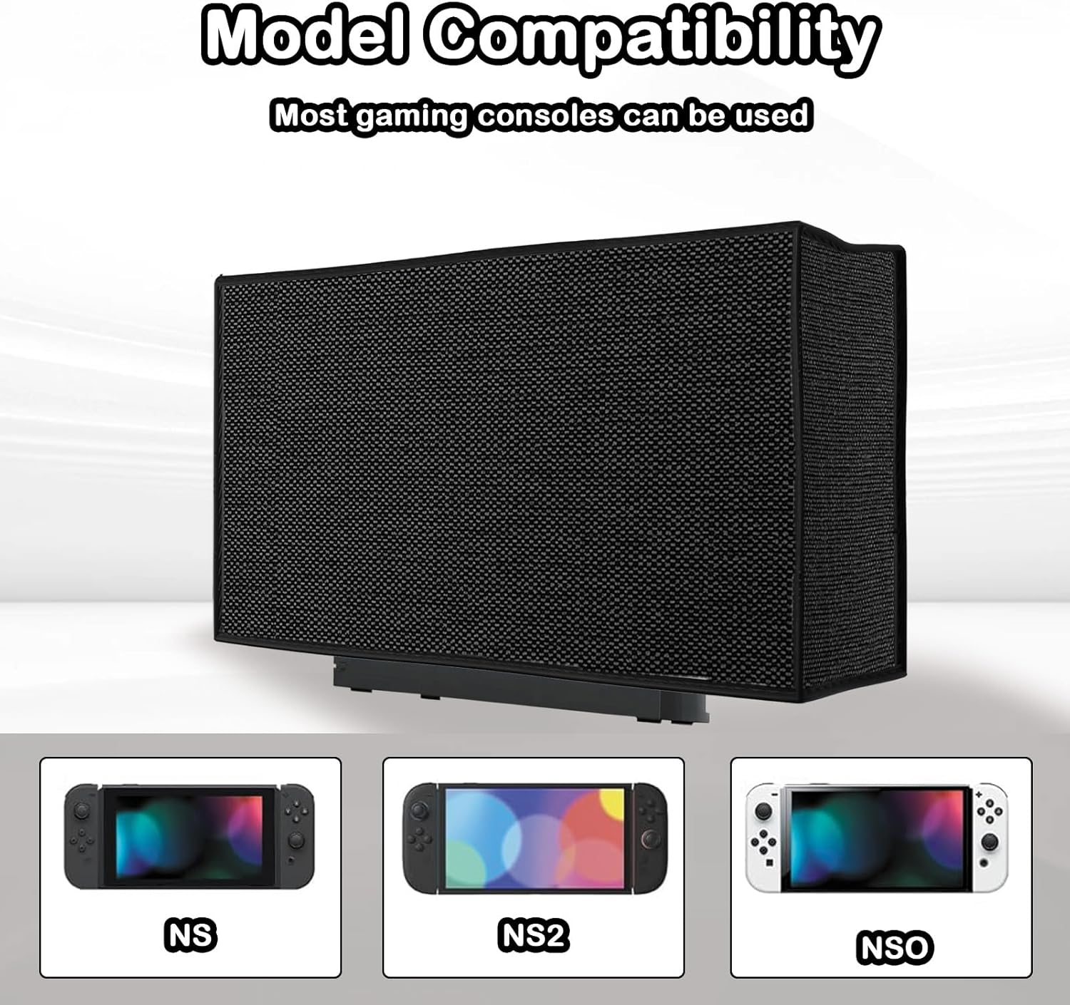 Dust Cover for Nintendo Switch 2, Anti-Scratch Waterproof Protector - Custom Designed Dust Guard for Nintendo Switch 2 Console & Charging Dock, Precision Cut with Easy Cable Port Access (Black) image number 4