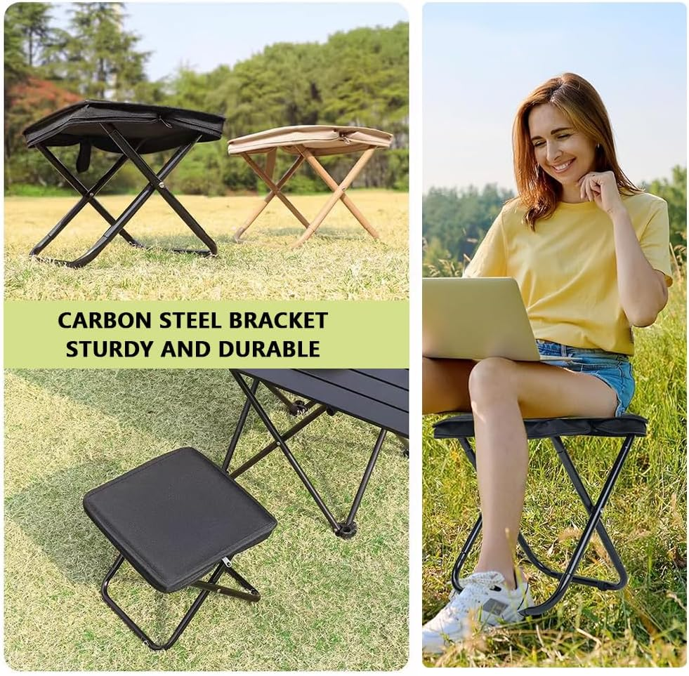 Portable Folding Camping Stool with Carry Bag &ndash; 30Cm Lightweight Foldable Chair, Supports 100Kg &ndash; Compact Travel Seat for Fishing, Hiking, Picnic, Beach and BBQ image number 1