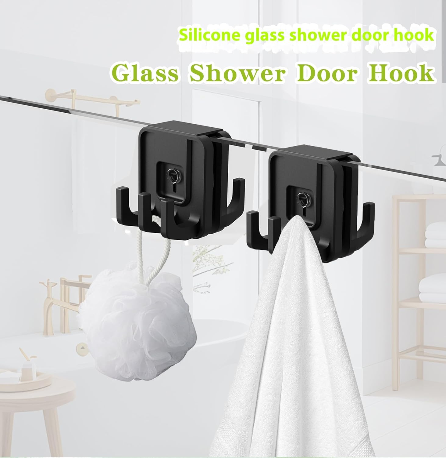 3 Pcs Shower Suction Hooks,Silicone Double Sided Hooks,No-Drill Bath Robe Hook Holder for Shower Bathroom Hanging Towels,Mirrors,Robe,Window Hooks,Removable and Reusable image number 1