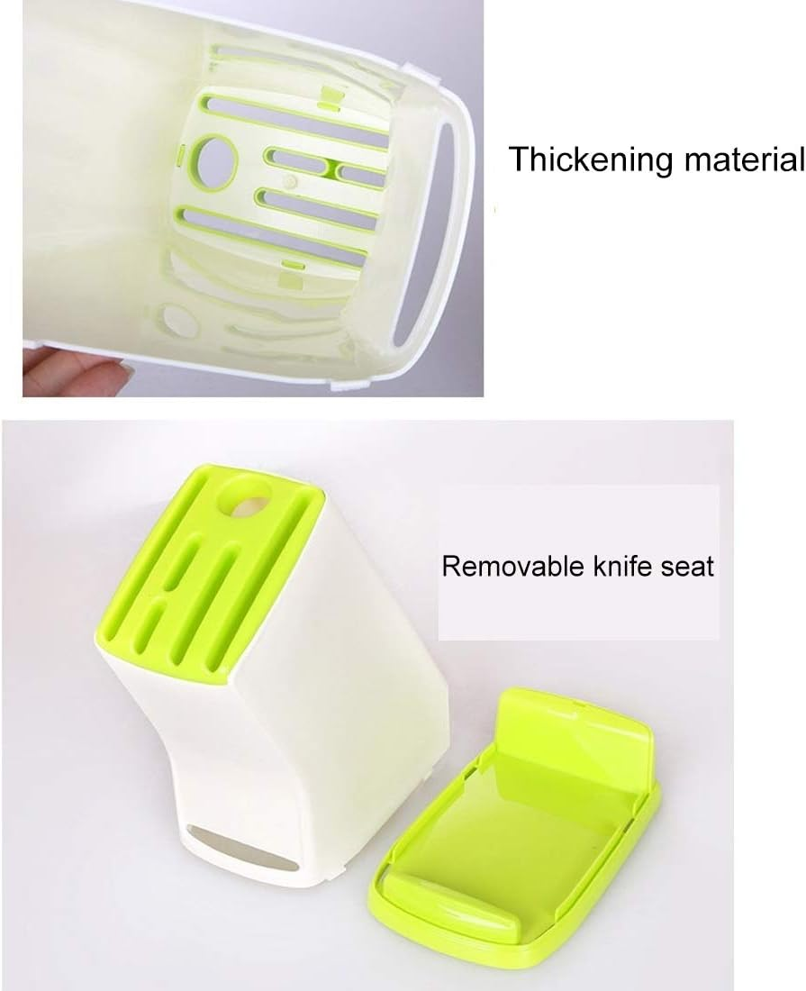 Kitchen Shelf Multifunction Kitchen Accessories Plastic Knife Rack Storage Rack, Size: 17.5 * 10.5 * 21.5Cm (Green) Kitchen Shelf (Color : Taupe) image number 2