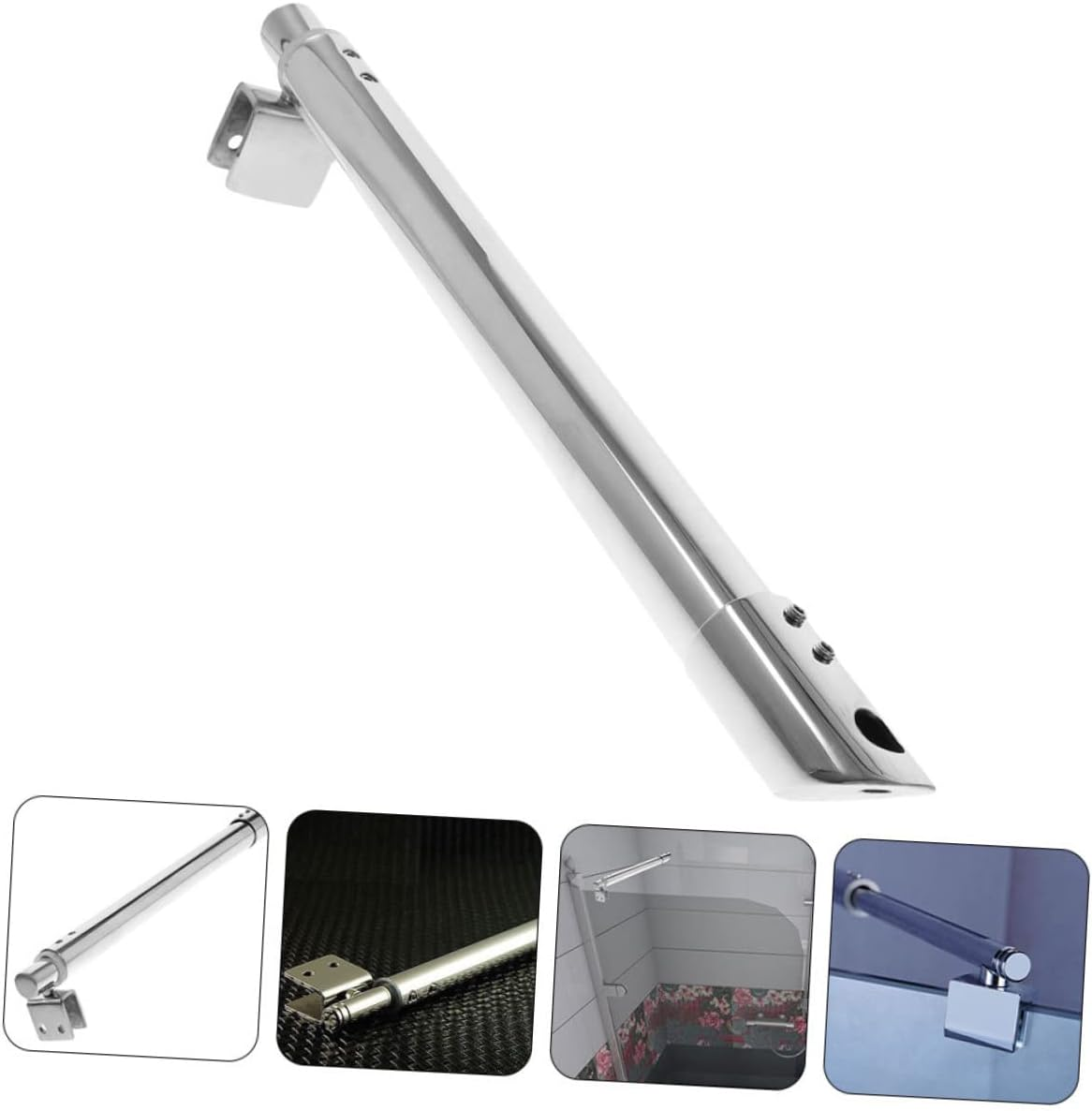 FOYTOKI Frameless Shower Door Support Bar 358Mm 304 Stainless Steel Adjustable Glass Panel Hardware Dual-Headed Bracket for Shower Room Easy Installation 19X300X500Mm image number 5