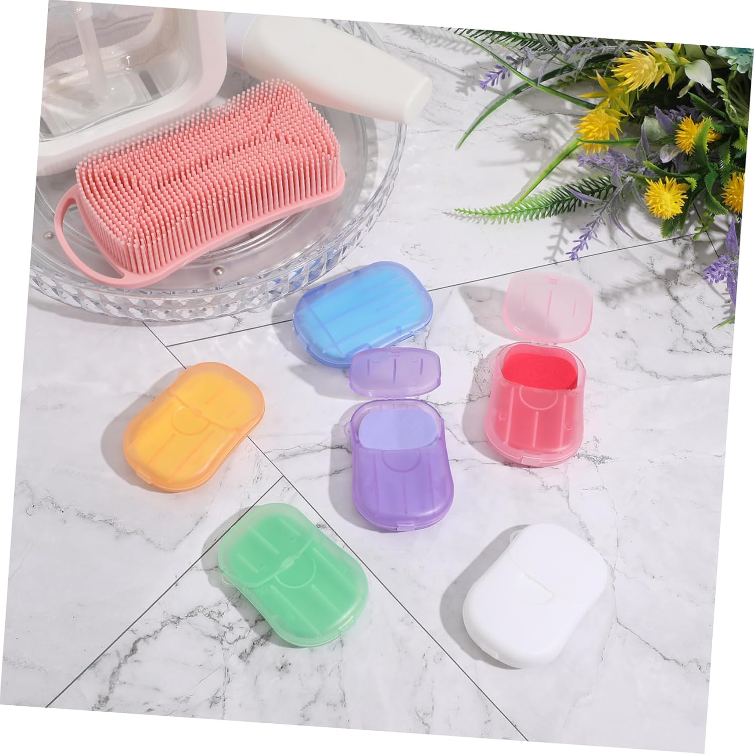 Anneome 120Sheets Portable Paper Soap for Travel Convenient Hiking Soap Fragrances Jasmine Milk for Outdoor Activities Camping image number 2