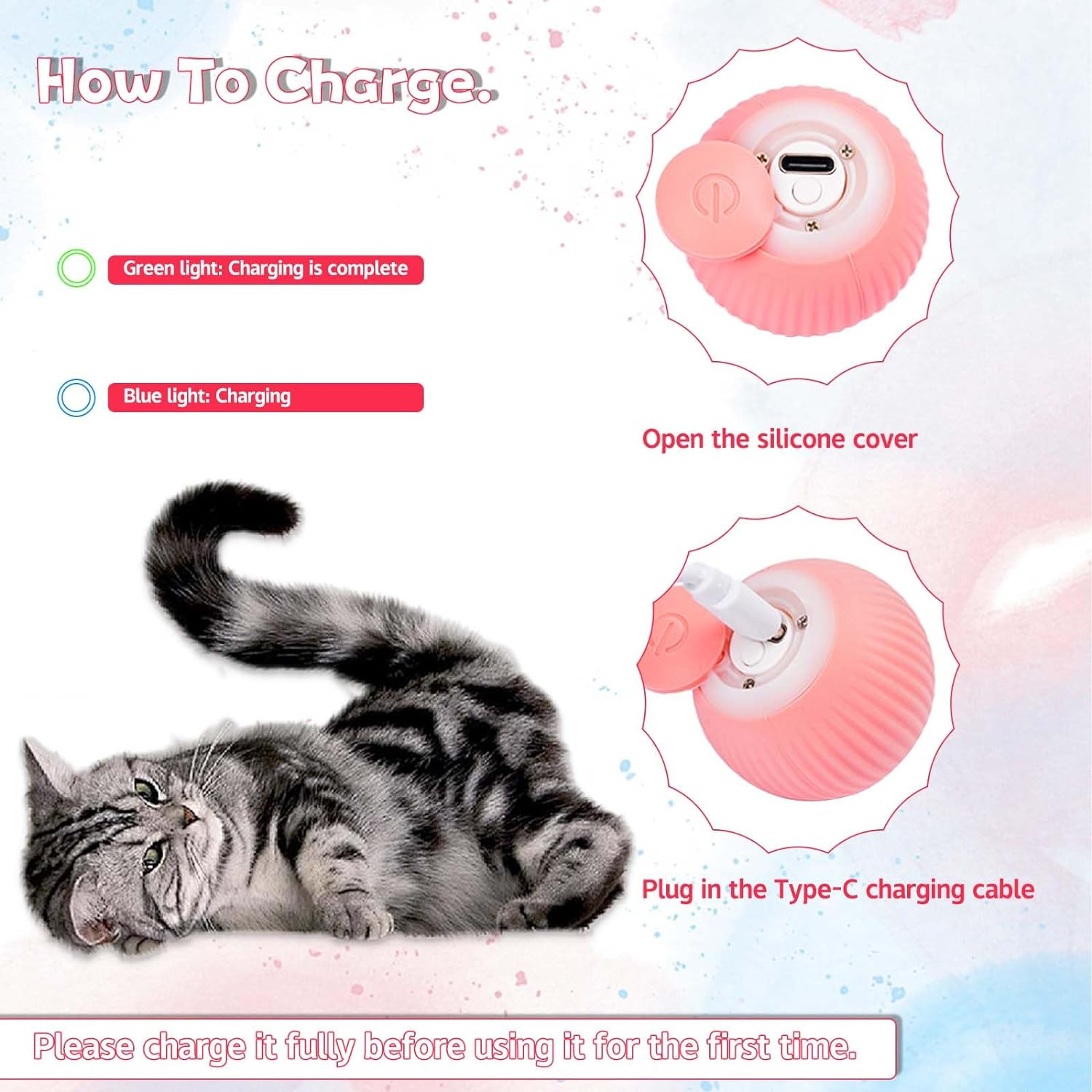 2 in 1 Interactive Simulated Hunting Cat Toys, Cat Tunnel Toys, Electronic Concealed Motion Cat Toys, Cat Mats with Smart Rolling Balls