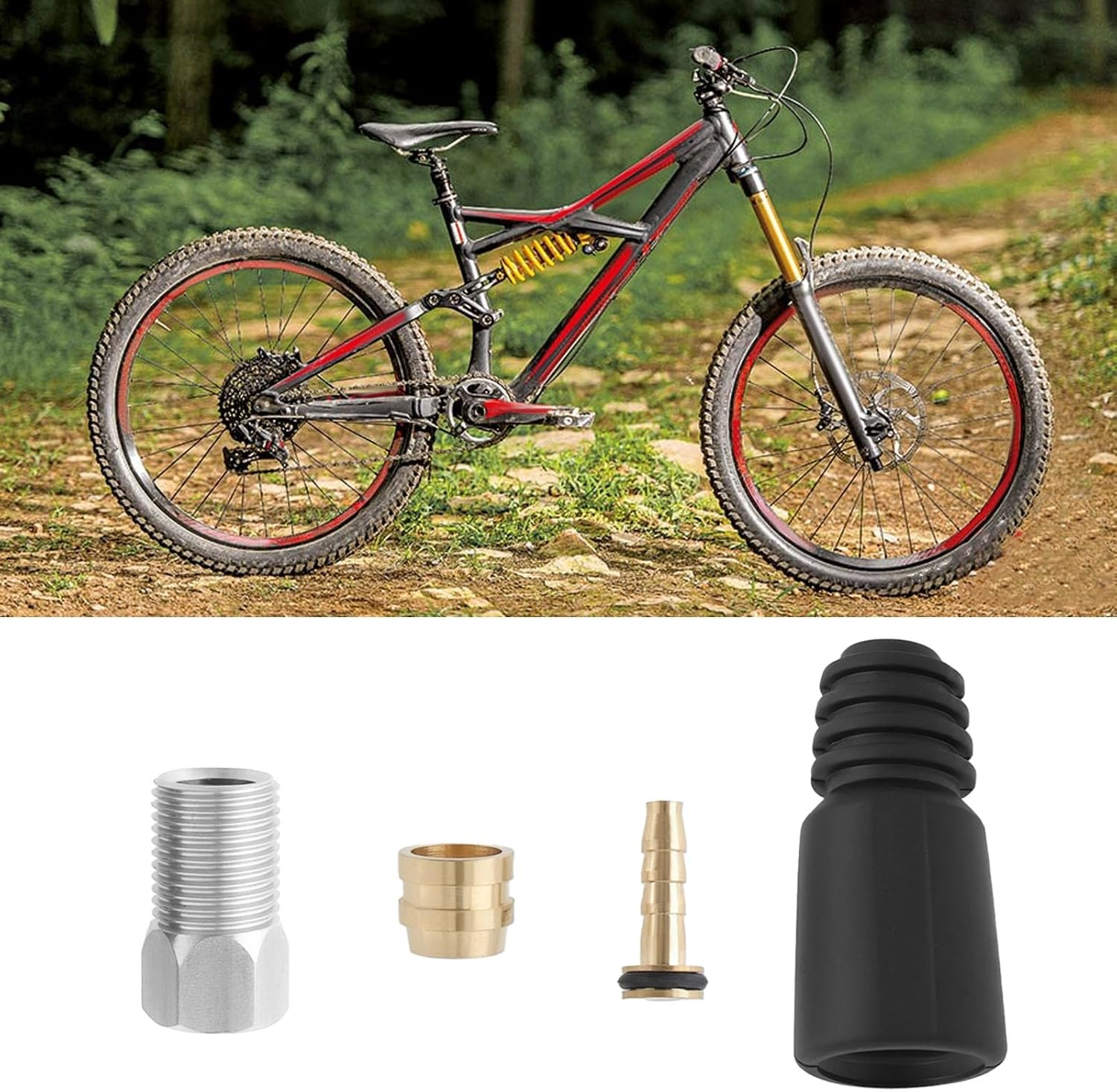 8 Set Bicycle Bike Hydraulic Disc Brake Hose Olive Brake Hose Insert Barb Screws Repair Kit Olive Connector Compatible with TEKTRO image number 6