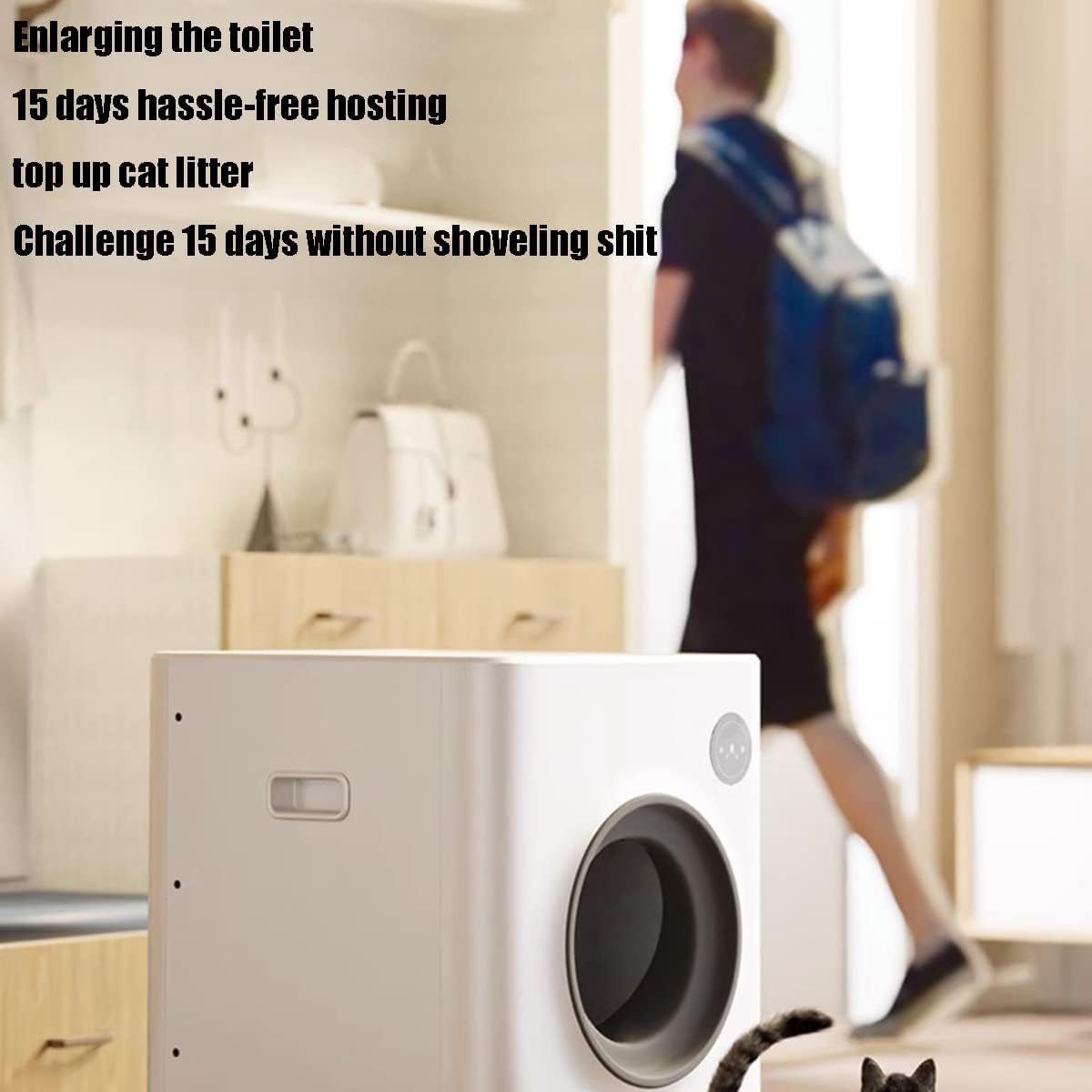 Self-Cleaning Cat Litter Box, Self Cleaning Automatic Air Purifier, No More Scooping the Smart Cat Litter Box for Multiple Cats, APP Binding Intelligent Monitoringlarge Splash-Proof Cat Supplies image number 1