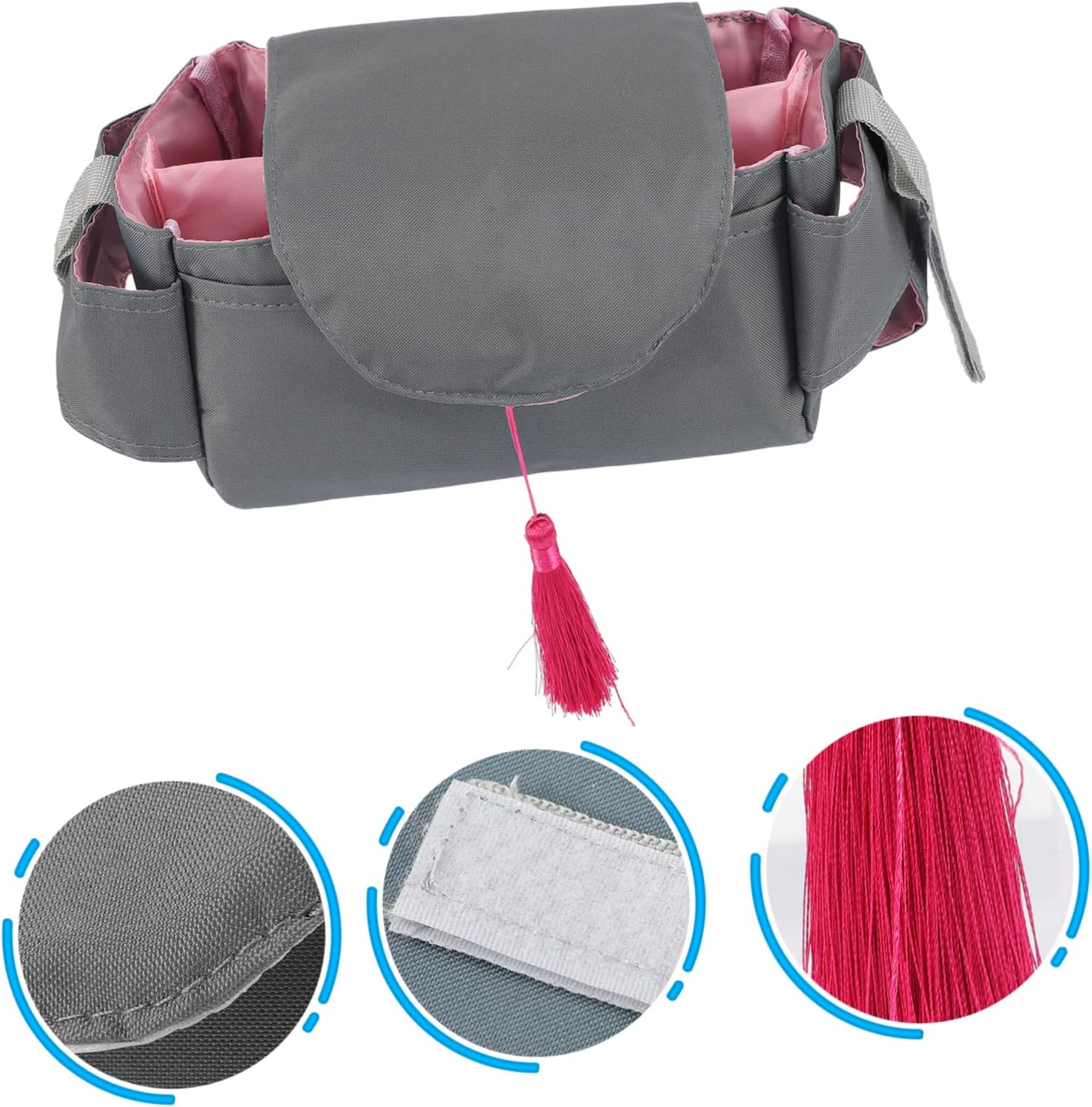 KOMBIUDA Portable Diaper Organizer Bag for Outdoor Use Lightweight Stroller Hanging Storage for Diapers Wipes Essentials and Convenient Design Comfortable Handle