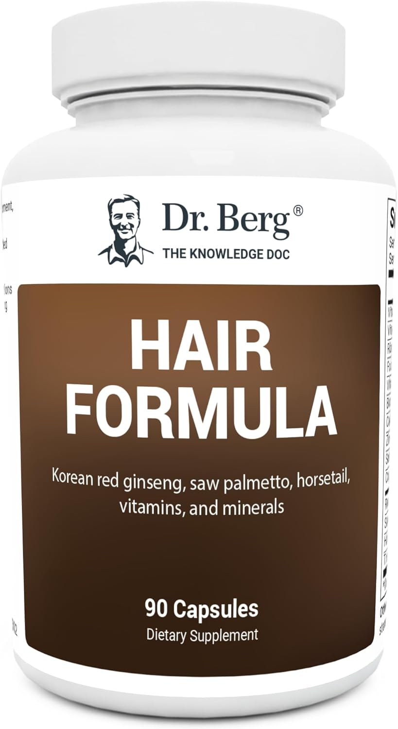 Dr. Berg All in One Vitamins for Hair, Skin & Nails - Advanced Formula with Biotin, Saw Palmetto, DHT Blocker & Trace Minerals - 90 Veg Capsules image number 1