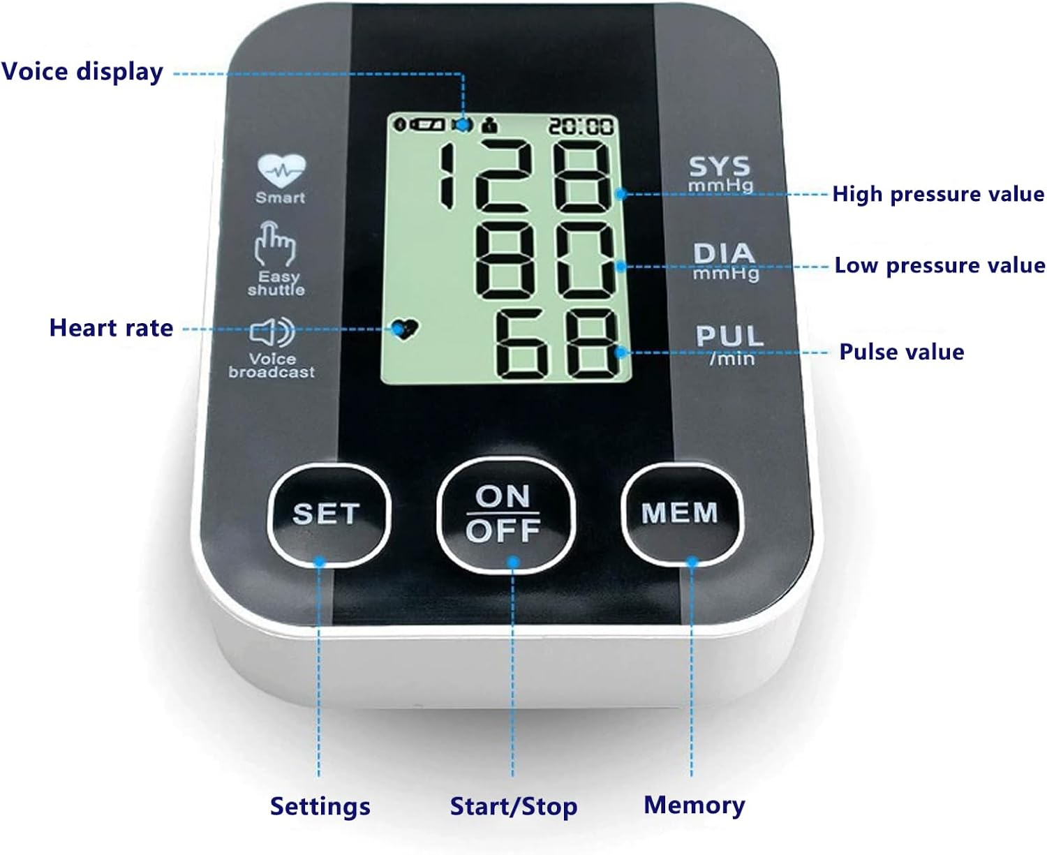 Blood Pressure Monitors, CE Certified Approved UK, Standard Blood Pressure Monitor Upper Arm Blood Pressure Machine for Home Use, Upper Arm Large Cuff(Blood Pressure Machine) image number 6