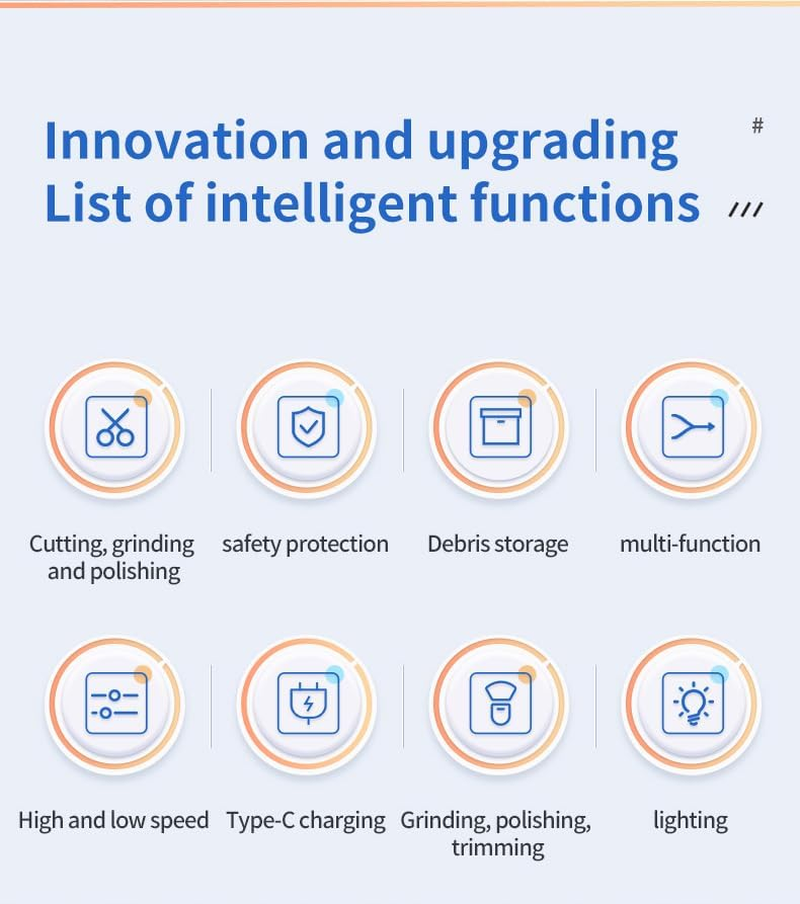 Electric Automatic Nail Clippers, 2-In-1 Nail Clippers and Files with Light, Nail Scraper Storage USB Charging Safety Nail Trimmer, Suitable for Infants and the Elderly image number 5