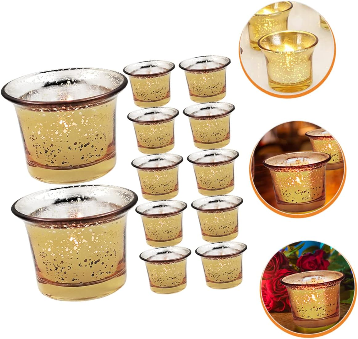 OSALADI 12Pcs Candlestick Cup Glass Holder Multi-Use Decorative Candle Cups for DIY Tealight Candle Holders Compact image number 1