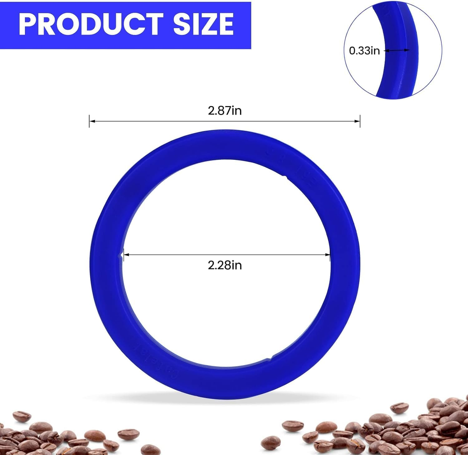2 Pcs Group Head Seal Designed for Gaggia E61 Coffee Machine,Silicone Group Gasket 8.5 Mm Group Head Fit for Gaggia E98 Coffee Machines,Blue