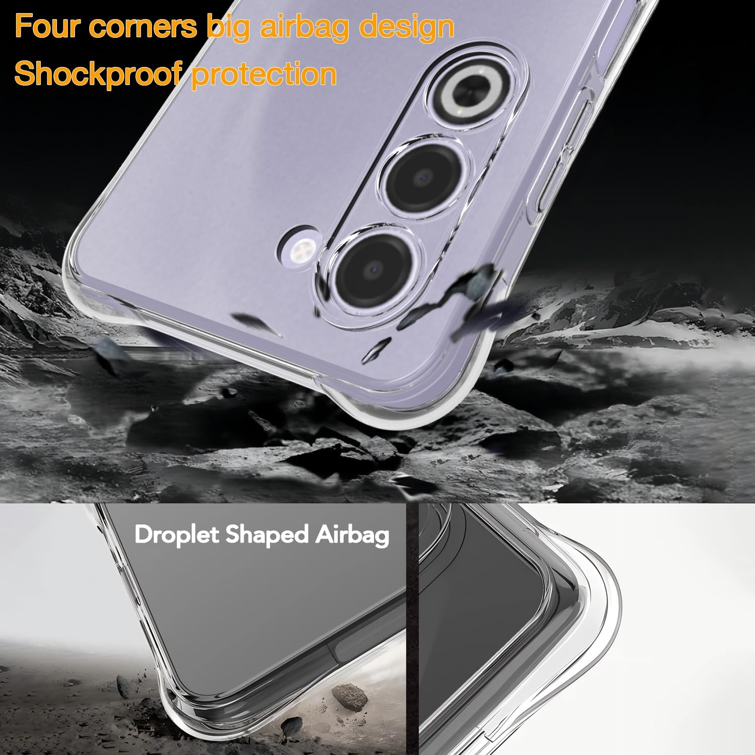 USTIYA Case for Oppo A5 4G/5G Clear TPU Four Corners Protective Cover Transparent Soft image number 2