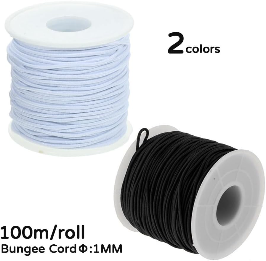 2PC Nylon Bracelet String, 1Mm Nylon Thread String Beading Thread Black White Chinese Knotting Cord for Friendship Bracelet Necklace Jewellery Making DIY Macrame Craft, 200 Yards Totally