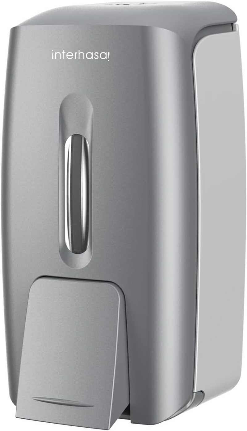 Interhasa! Manual Soap Dispenser Wall Mounted Hand Commercial Liquid Soap Dispenser 800Ml for Kitchen Bathroom Support Liquid Gel Soap, ABS, White, 0.47Kg, 110 * 90 * 225Mm