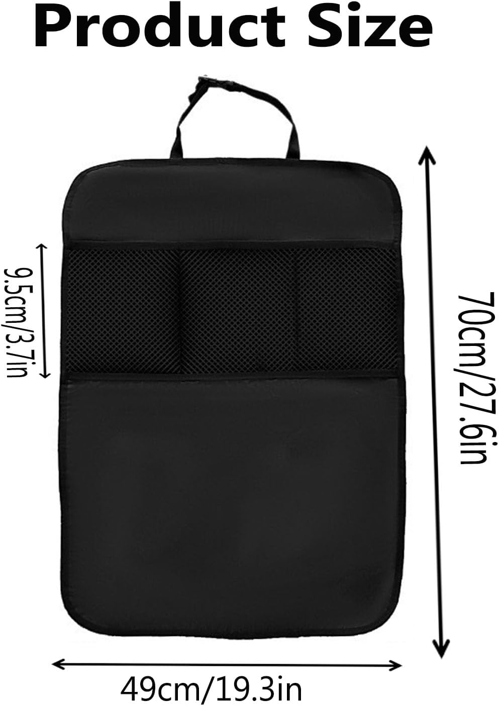 2 Pack Kick Mat Seat Protector,Back Car Seat Organiser X-Large 70 X 50Cm,Car Storage Organizer Backseat Protectors,3 Pocket Seat Back Kick Mats Cover for Car, SUV, Minivan or Truck Seats image number 3