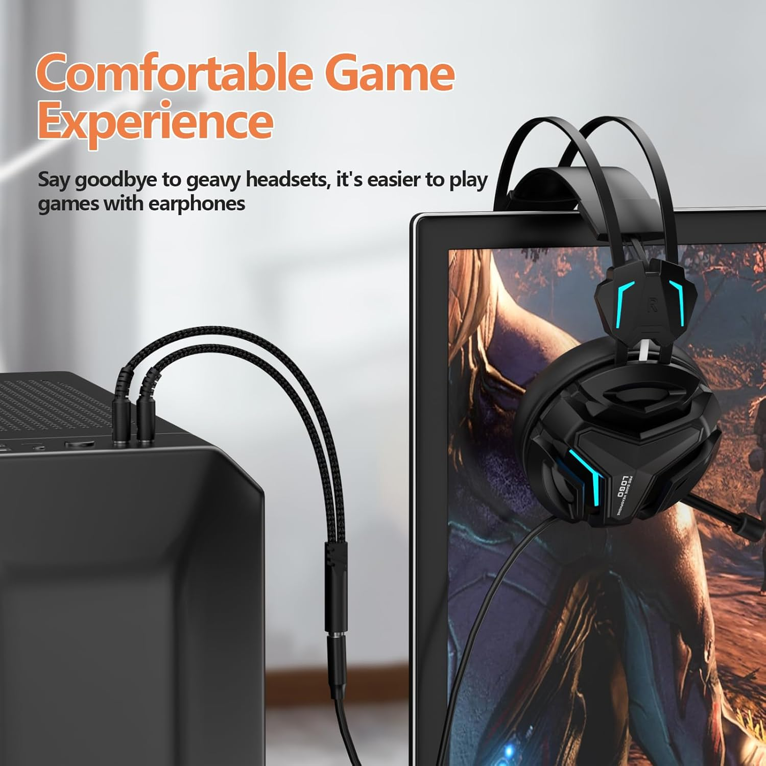 KOOPAO Headphone 3.5Mm Splitter Mic Cable for Computer, Headset 3.5Mm Female to 2 Dual Male Microphone Audio Stereo Jack Earphones Port to Gaming Speaker PC Adapter Black image number 6