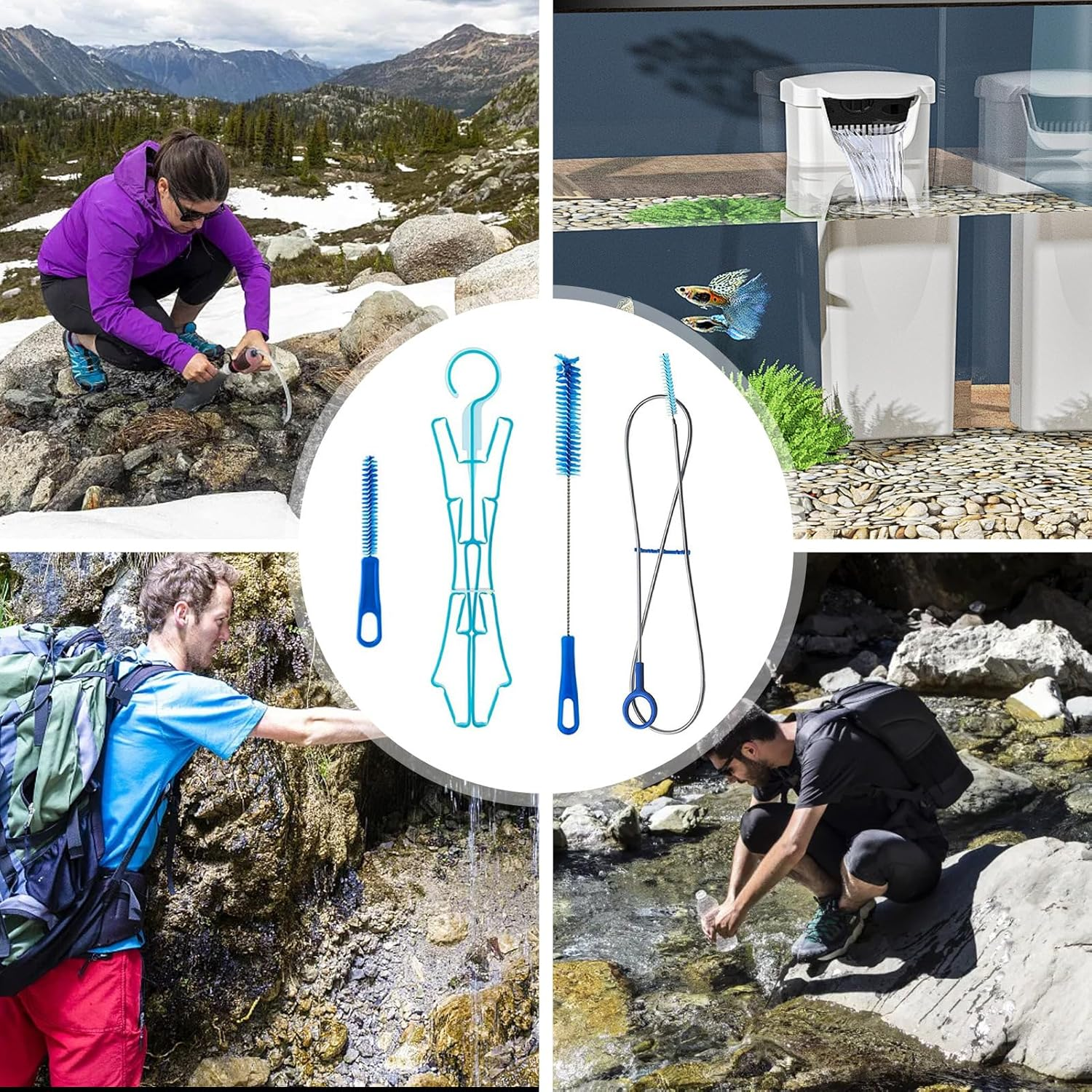 Generico Water Bag Cleaning Kit, Water Tank Cleaning Kit &ndash; Water Bottle Set for Cycling Tanks, Picnic Water Bag Tools image number 4