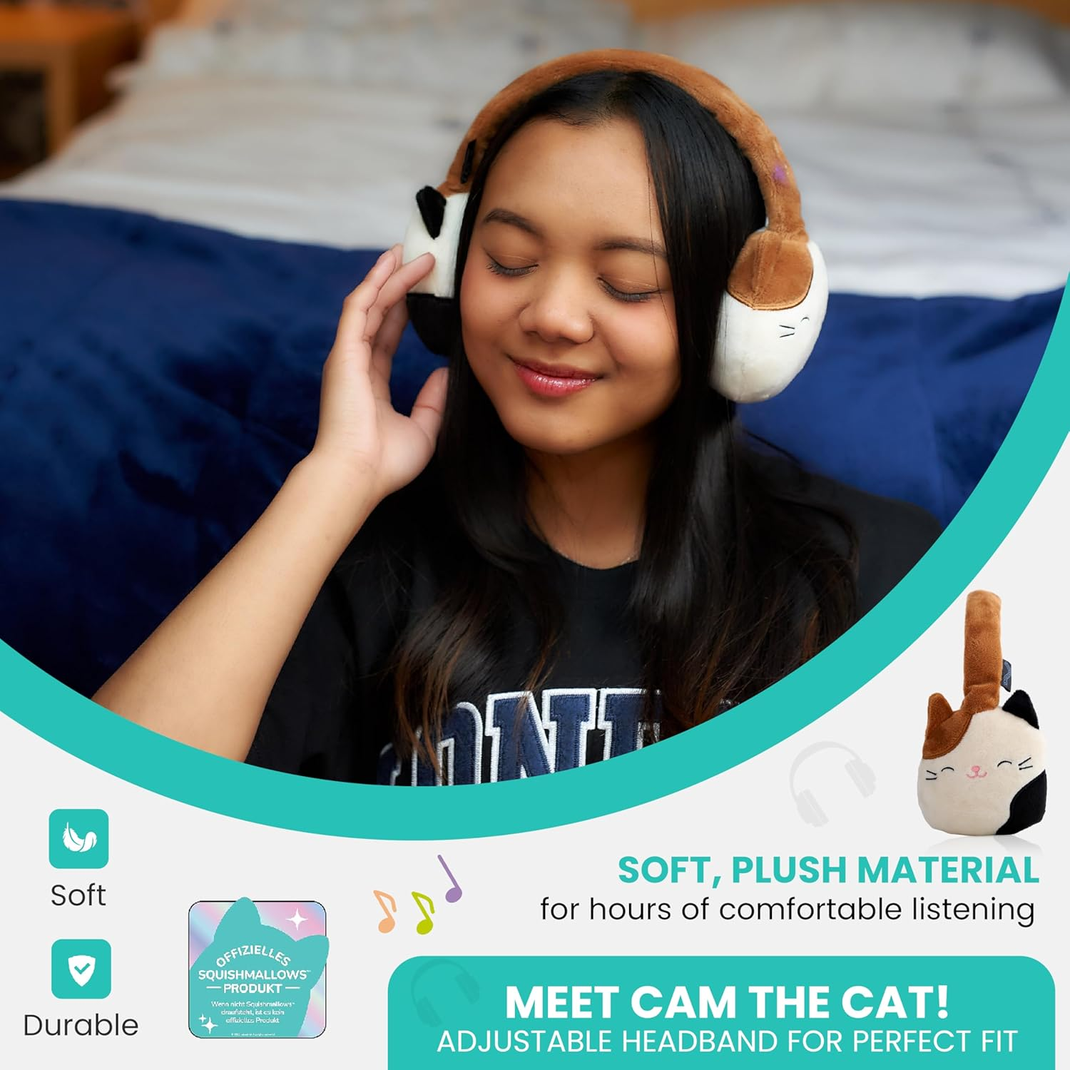Squishmallows Plush Bluetooth Headphones - Cam image number 2