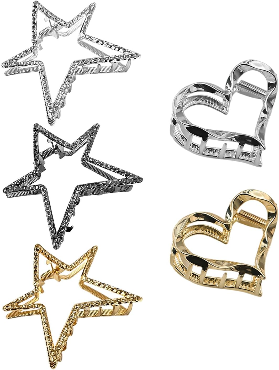 Pack of 5 Non-Slip Hair Clips, Metal Clips for the Back of the Head, Love Star Hair Clips, Elee Hair Accessories for Women, Simple and Fashionable Hair Accessories, Hairstyle Fixing Clips image number 1