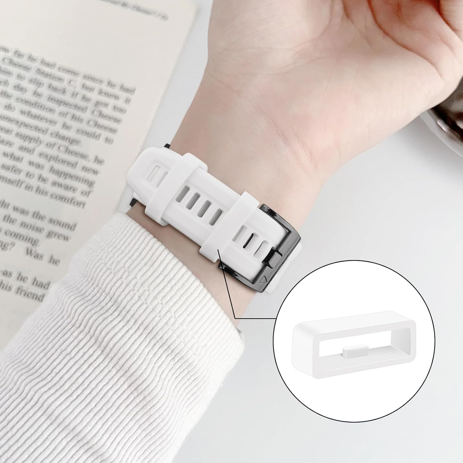 6 Pack Watch Band Keepers for Garmin Watch Bands, 18Mm/20Mm/22M Silicone Fastener Rings Watch Band Loops/Retainers image number 2