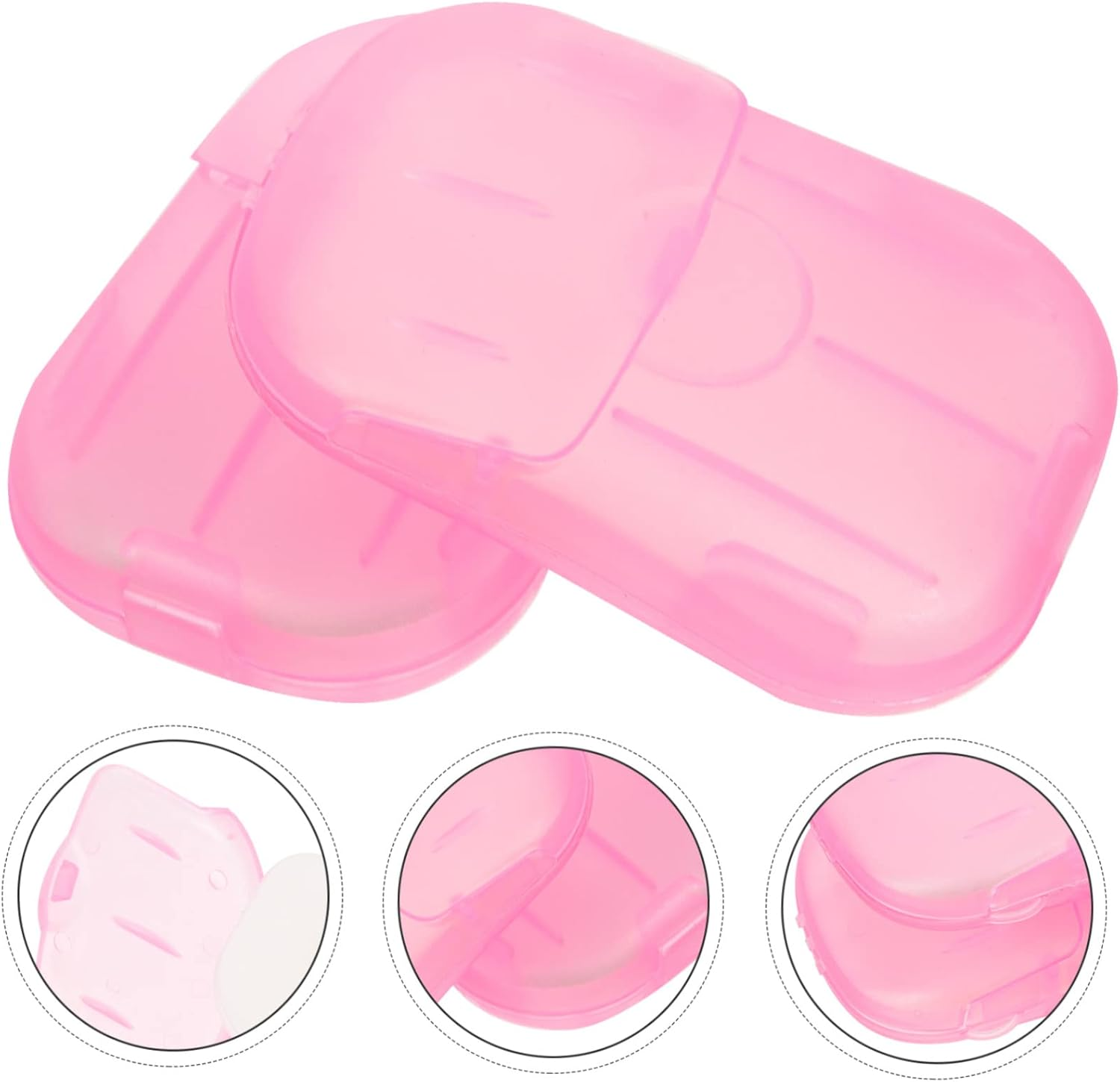 LOEFLIFA Portable Travel Soap Sheets for Boys and Girls 20-Pack Pink Outdoor Hand Washing Soap Slices for Camping and Travel image number 3