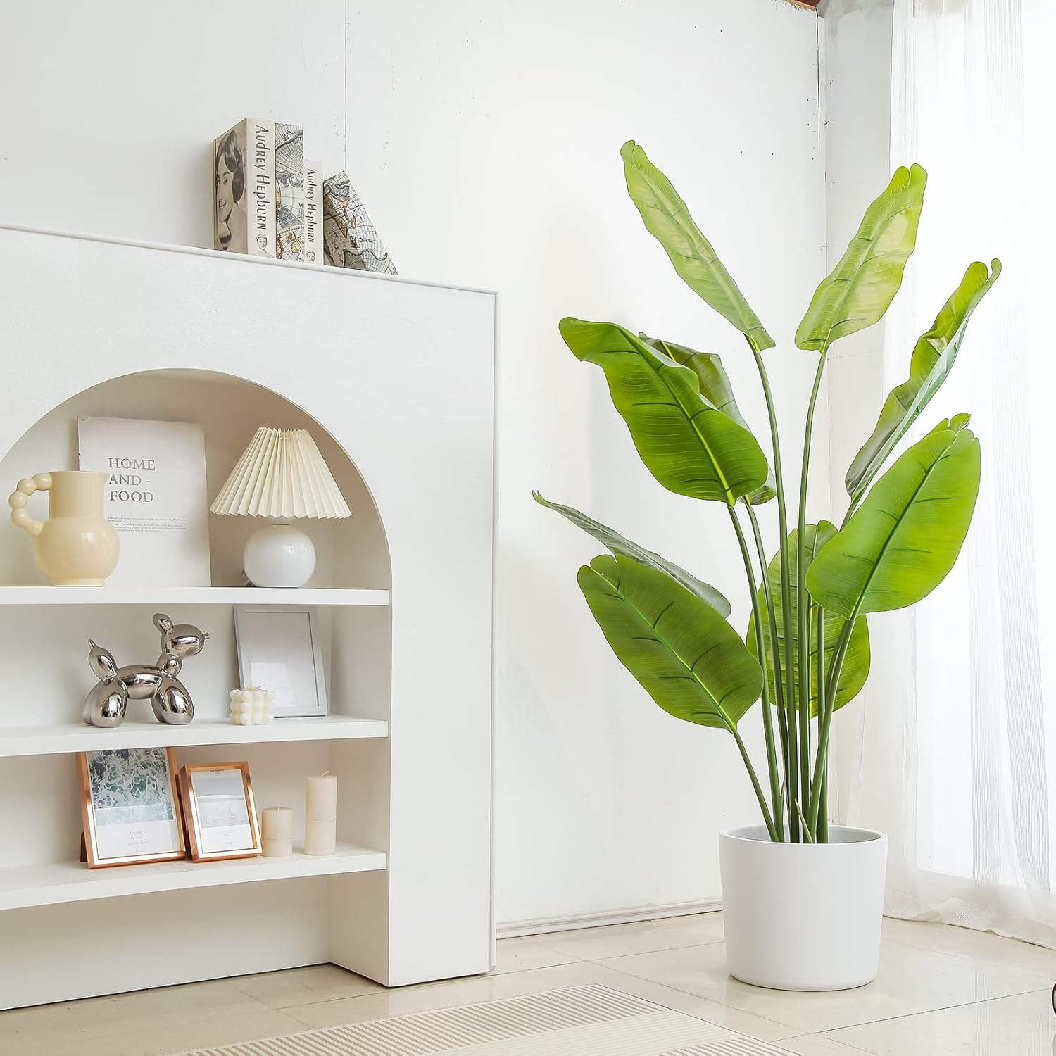 Woiida 30Cm(12&rdquo;) Large White Ceramic Flower Pot, Modern Design Plant Pot with Drainage Hole and Plug, Container for Outdoor, Garden or Indoor, Home,Office, Balcony Garden Decor